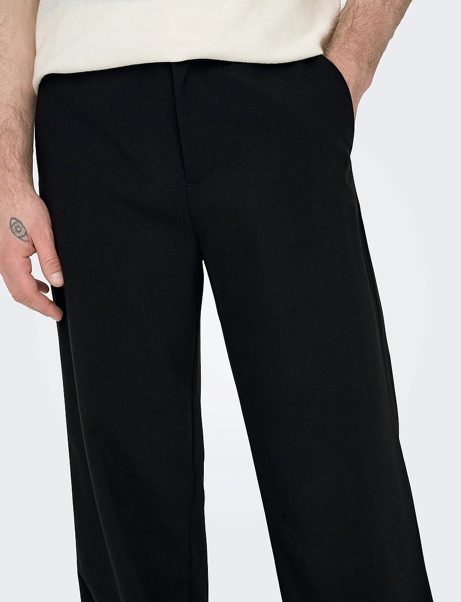 ONLY & SONS - ONSBOB-LE LOOSE 0071. PANT NOOS - kostymbyxor - black - 4