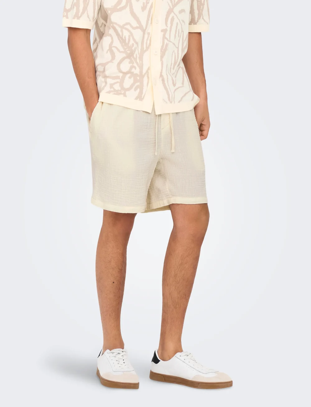 ONLY & SONS - ONSTEL-PAS 0158 SHORTS - casual shorts - egret - 0
