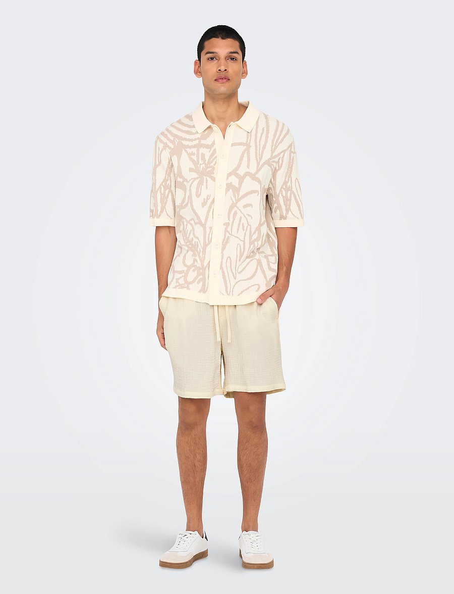 ONLY & SONS - ONSTEL-PAS 0158 SHORTS - lühikesed vabaajapüksid - egret - 4