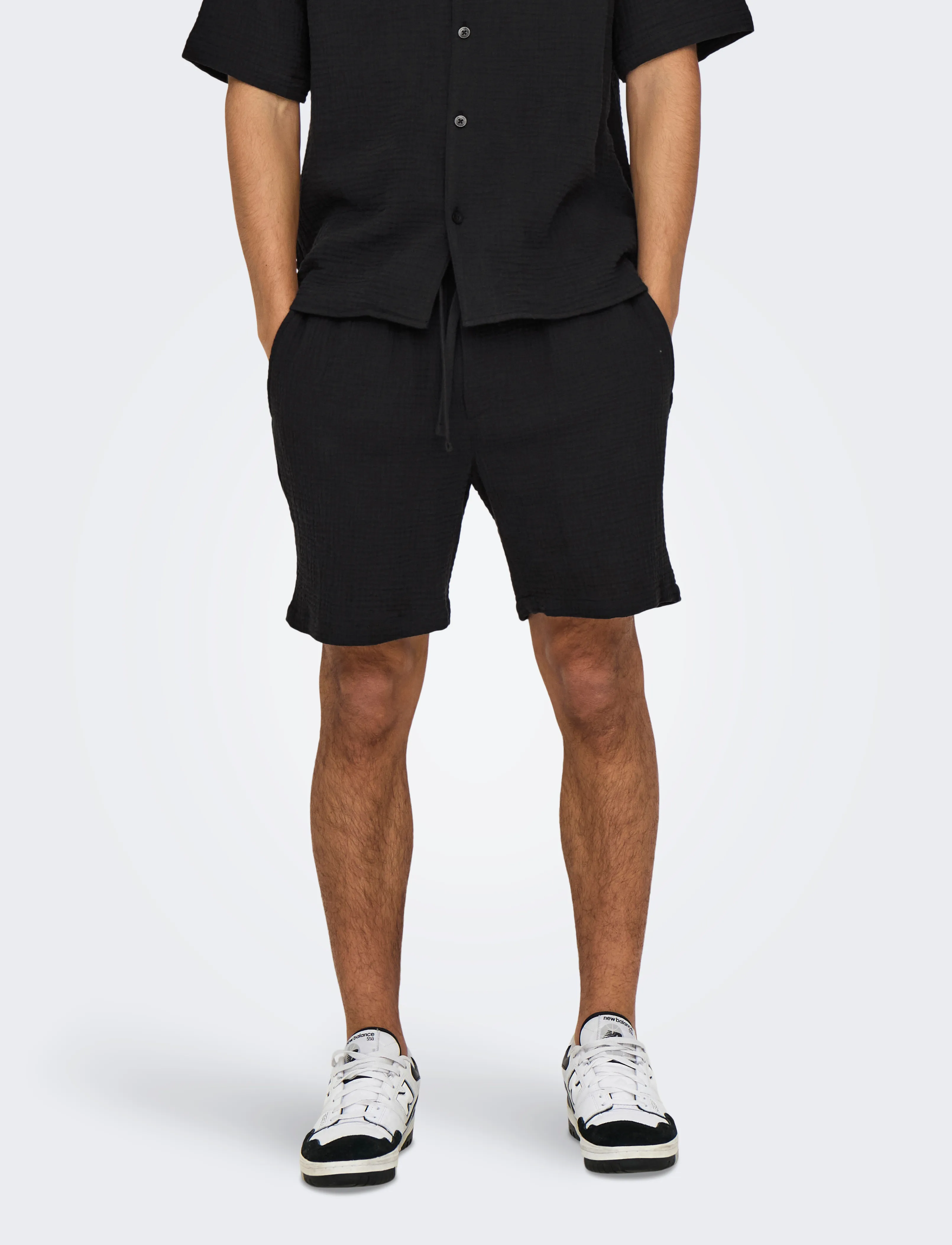 ONLY & SONS Onstel-Pas 0158 Shorts, M, Black, Shorts > Afslappet, Herre