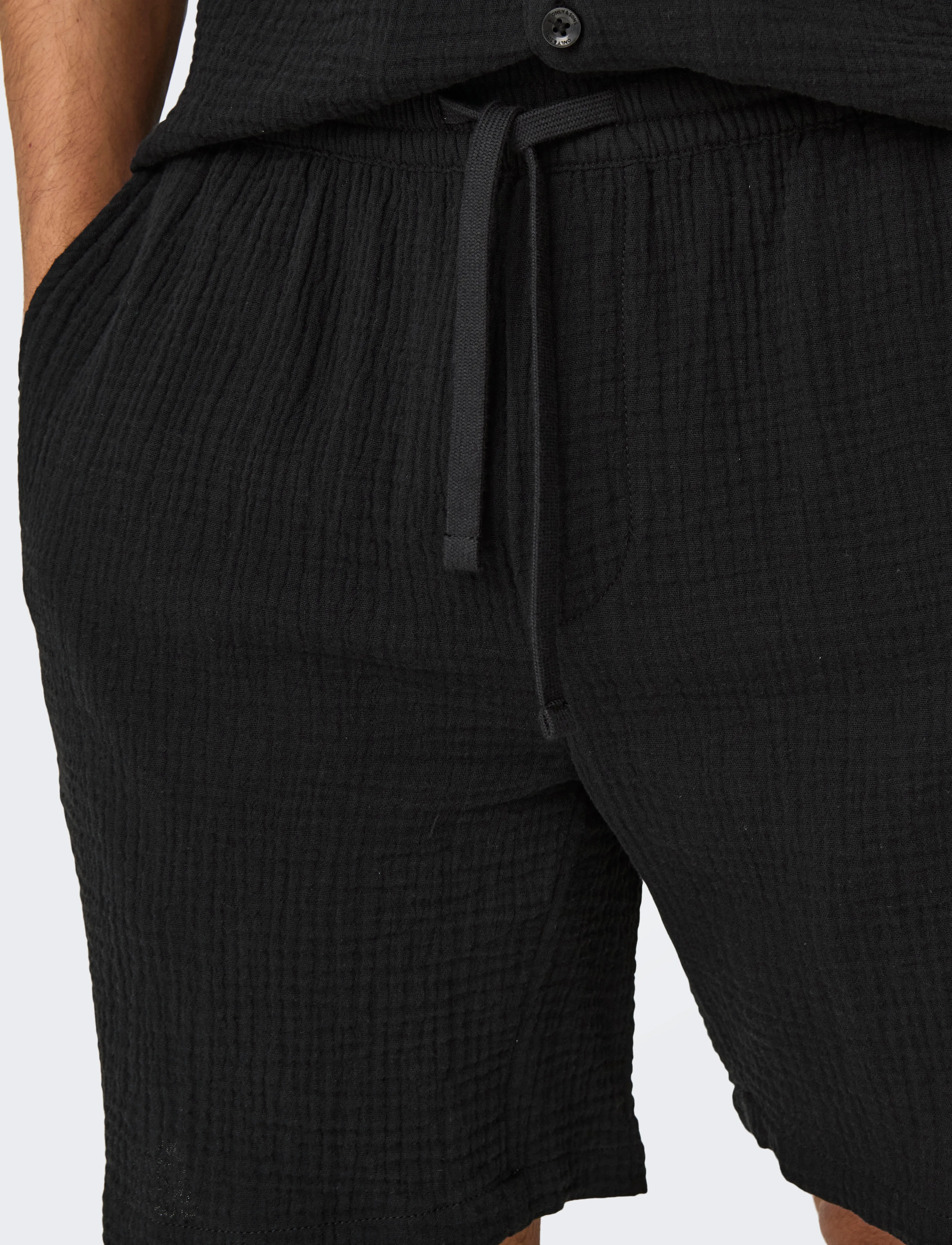 ONLY & SONS - ONSTEL-PAS 0158 SHORTS - lühikesed vabaajapüksid - jet black - 5