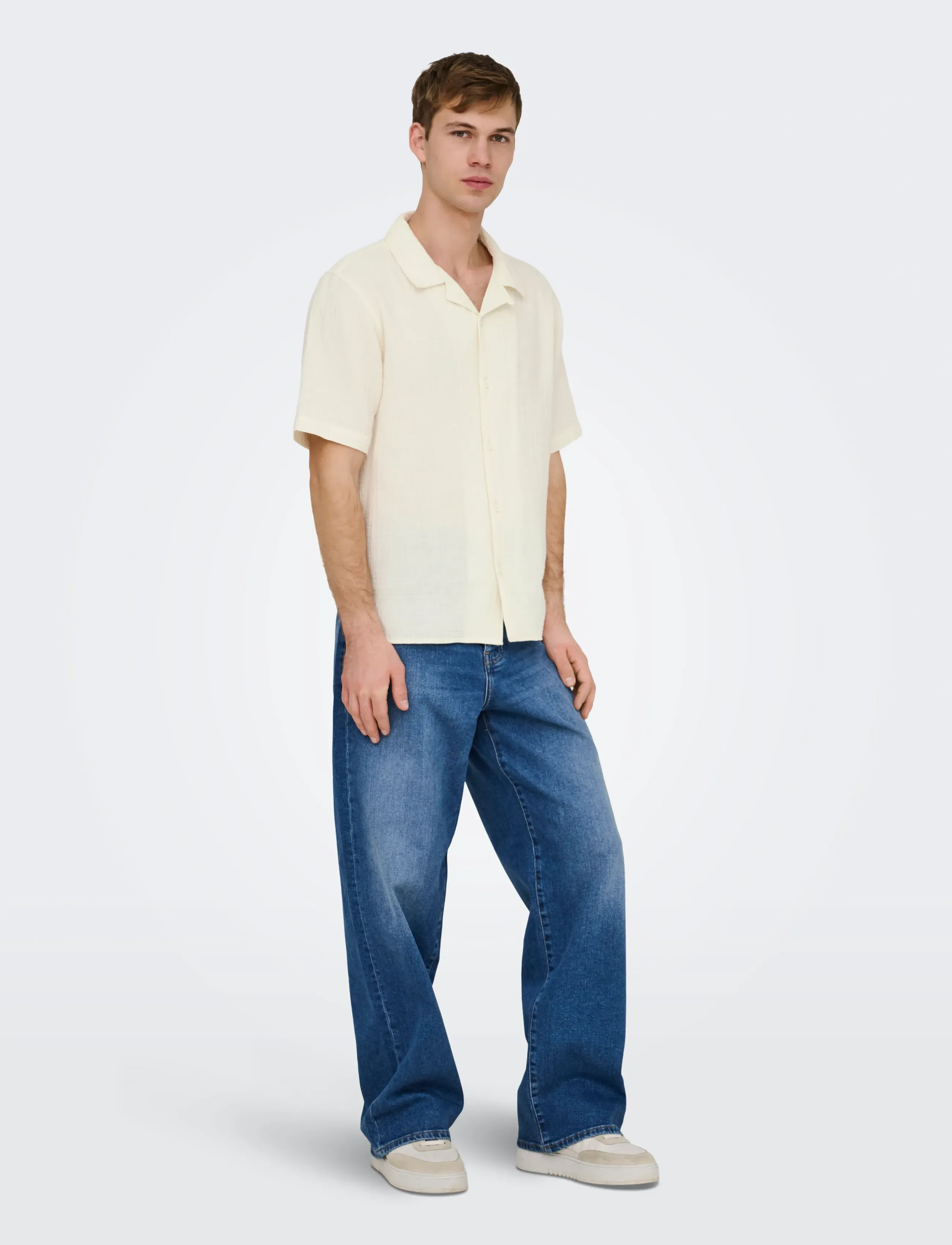 ONLY & SONS - ONSKYLE 0158 SS SHIRT - lühikeste varrukatega särgid - egret - 0