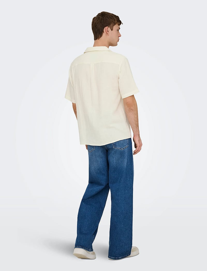 ONLY & SONS - ONSKYLE 0158 SS SHIRT - kurzarmhemden - egret - 3