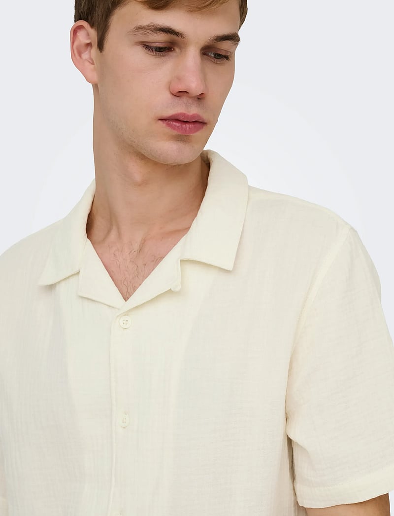 ONLY & SONS - ONSKYLE 0158 SS SHIRT - kurzarmhemden - egret - 4