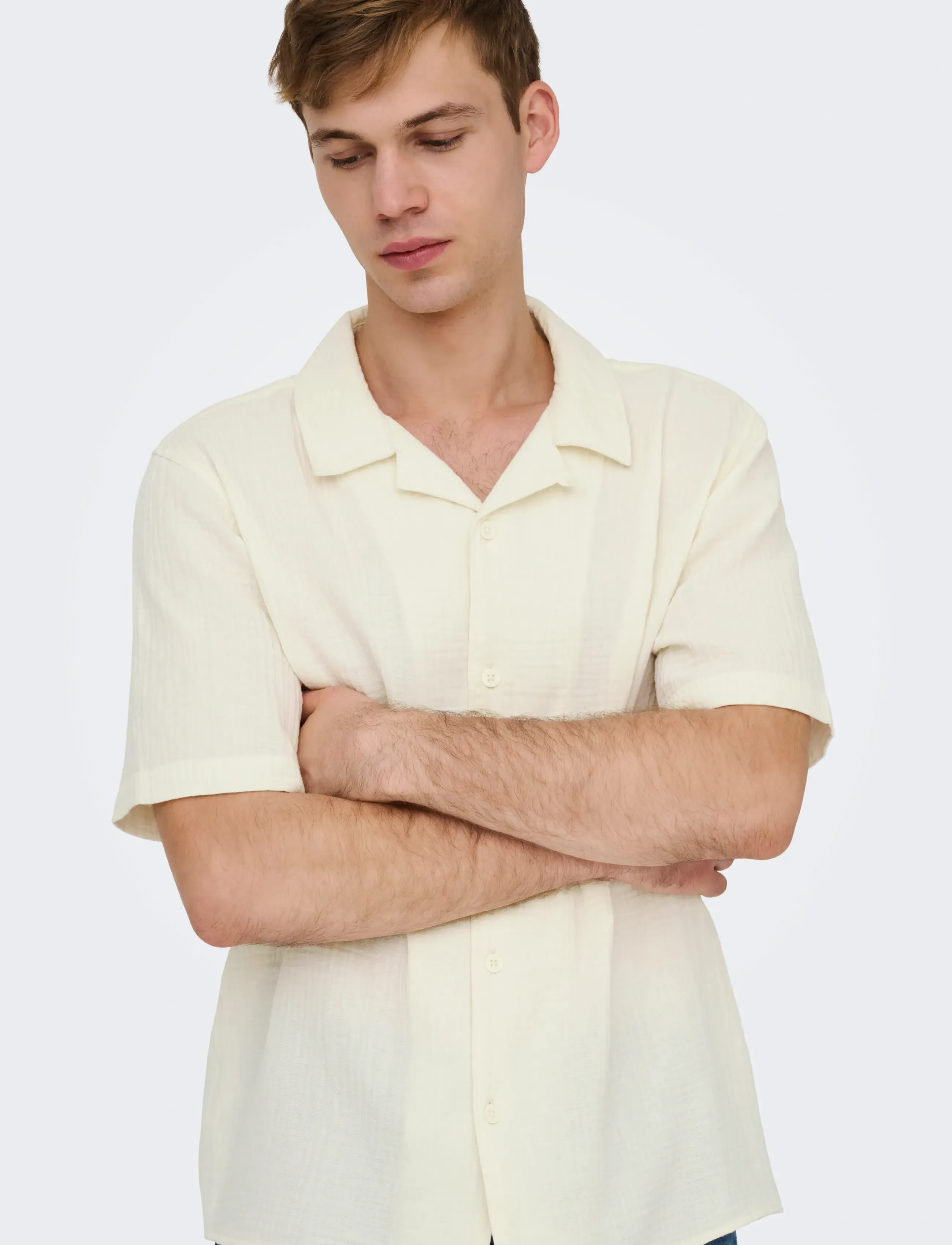 ONLY & SONS - ONSKYLE 0158 SS SHIRT - lühikeste varrukatega särgid - egret - 5