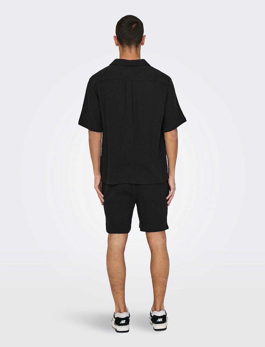 ONLY & SONS - ONSKYLE 0158 SS SHIRT - kortærmede skjorter - jet black - 3