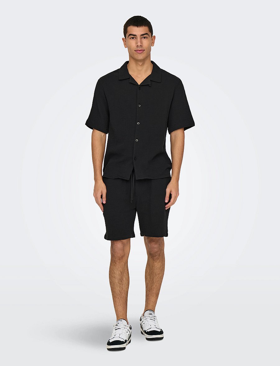 ONLY & SONS - ONSKYLE 0158 SS SHIRT - lühikeste varrukatega särgid - jet black - 4