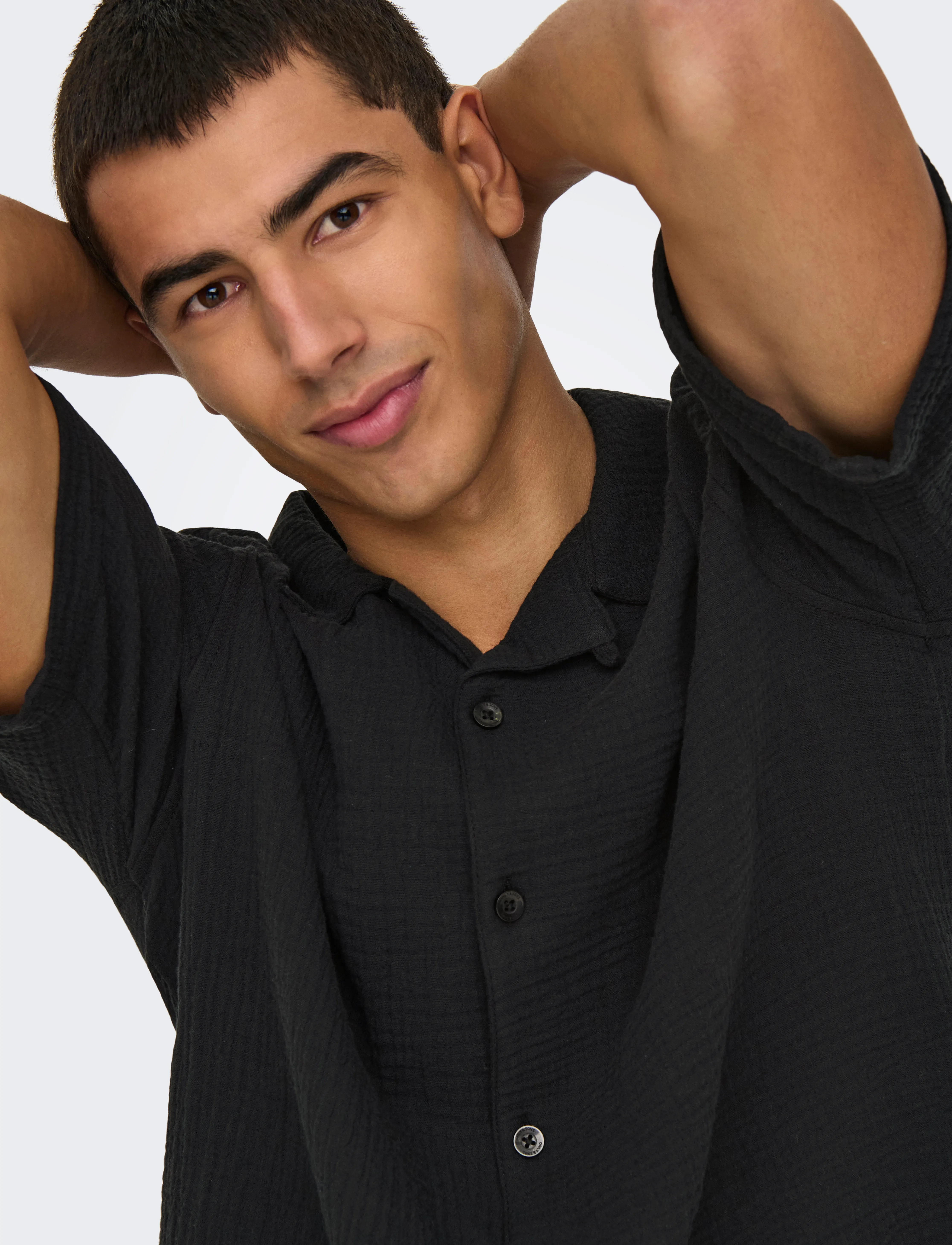 ONLY & SONS - ONSKYLE 0158 SS SHIRT - madalaimad hinnad - jet black - 5