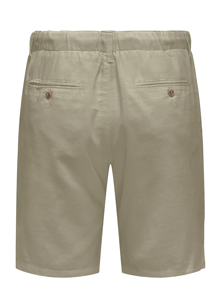 ONLY & SONS - ONSLEO LINEN MIX 0048 SHORTS - leinen-shorts - chinchilla - 2