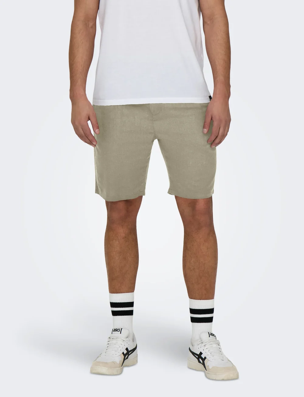 ONLY & SONS - ONSLEO LINEN MIX 0048 SHORTS - leinen-shorts - chinchilla - 0