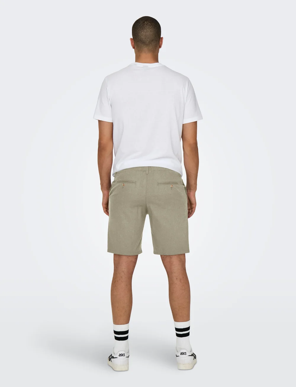 ONLY & SONS - ONSLEO LINEN MIX 0048 SHORTS - leinen-shorts - chinchilla - 3