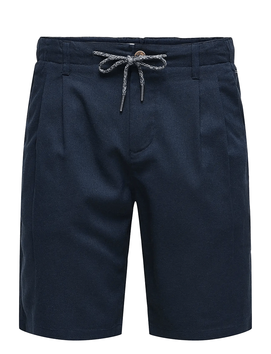 ONLY & SONS - ONSLEO LINEN MIX 0048 SHORTS - linneshorts - dark navy - 1