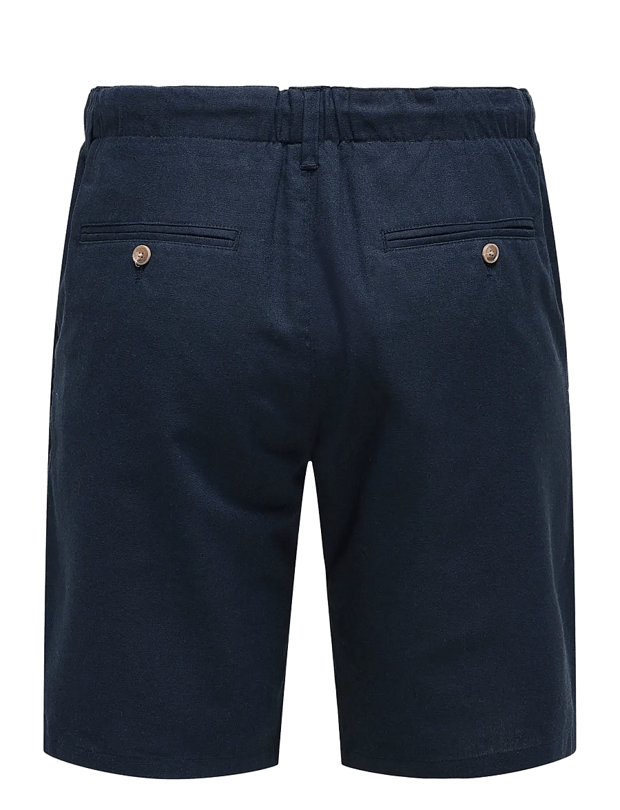 ONLY & SONS - ONSLEO LINEN MIX 0048 SHORTS - linnen shorts - dark navy - 2