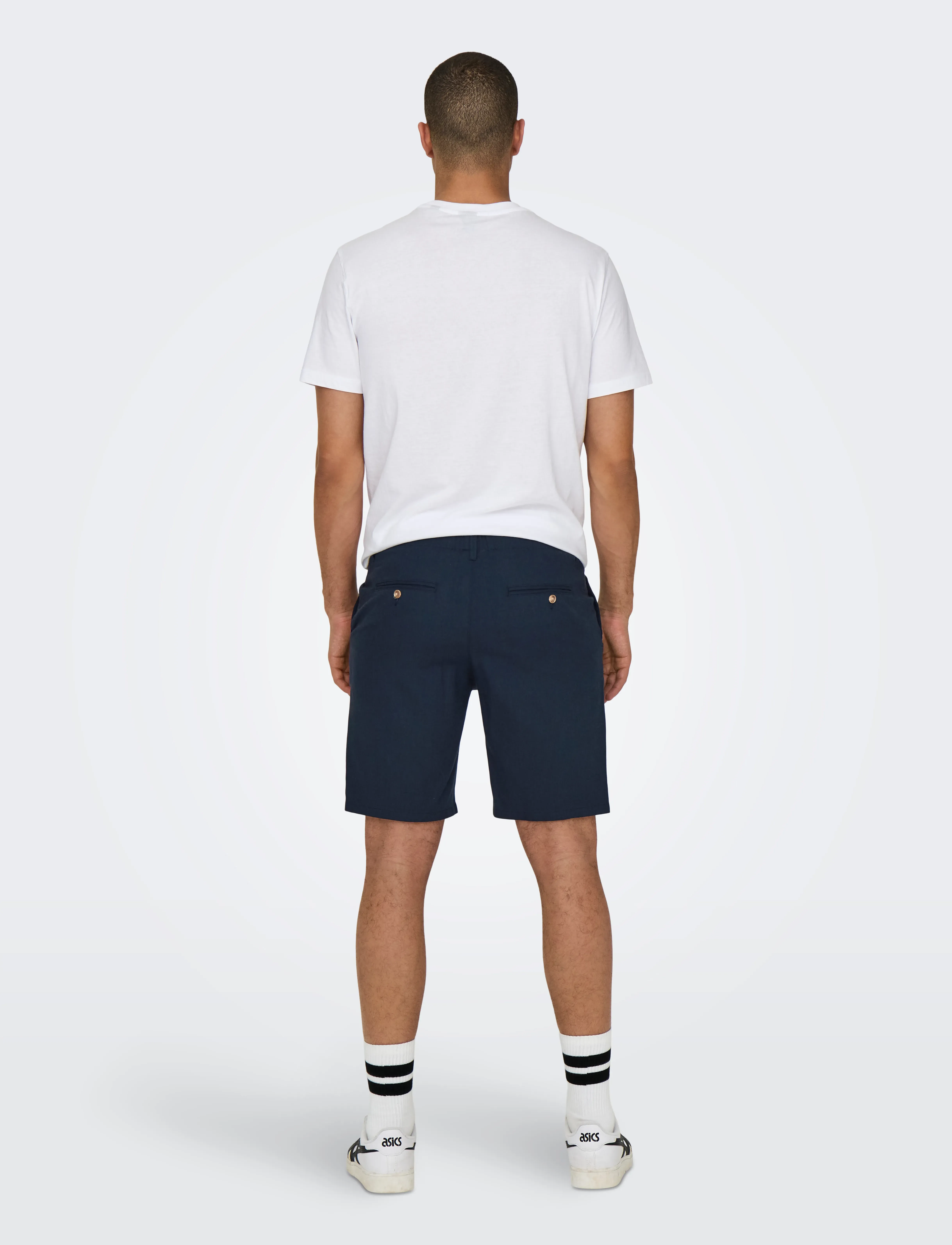 ONLY & SONS - ONSLEO LINEN MIX 0048 SHORTS - citi varianti - dark navy - 3