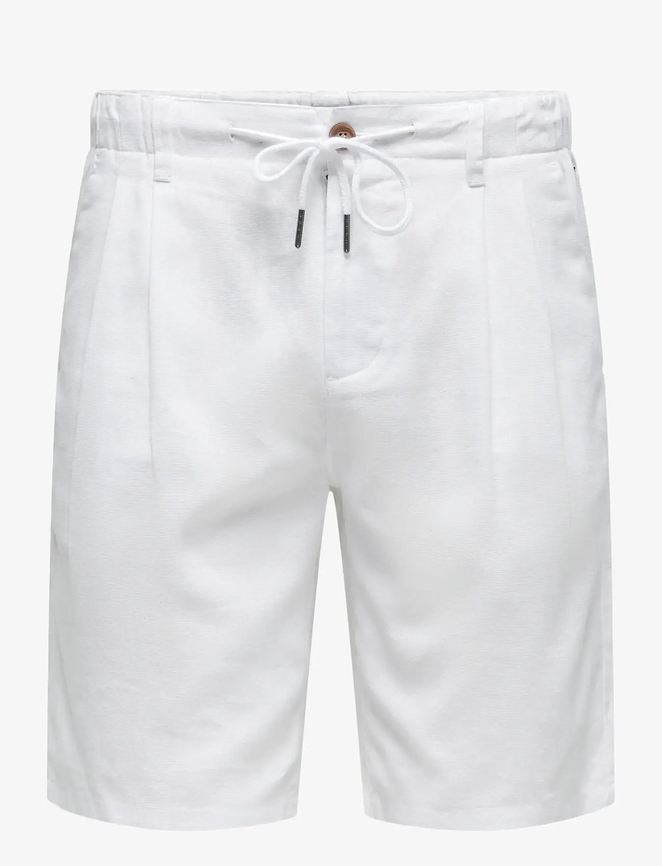 ONLY & SONS - ONSLEO LINEN MIX 0048 SHORTS - linneshorts - white - 0