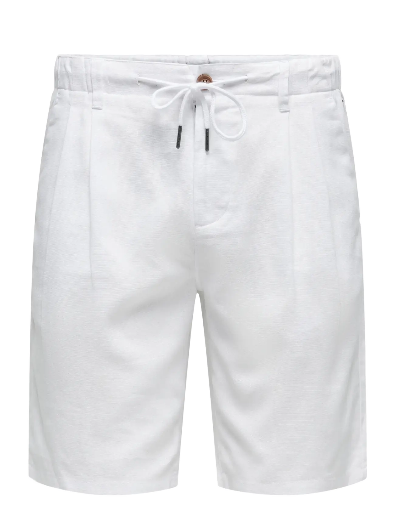 ONLY & SONS ONSLEO LINEN MIX 0048 SHORTS - Shorts - WHITE / white