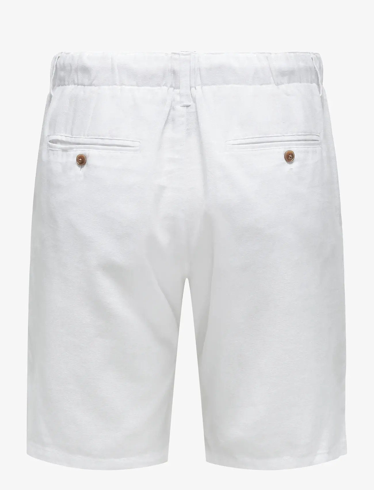 ONLY & SONS - ONSLEO LINEN MIX 0048 SHORTS - linneshorts - white - 1
