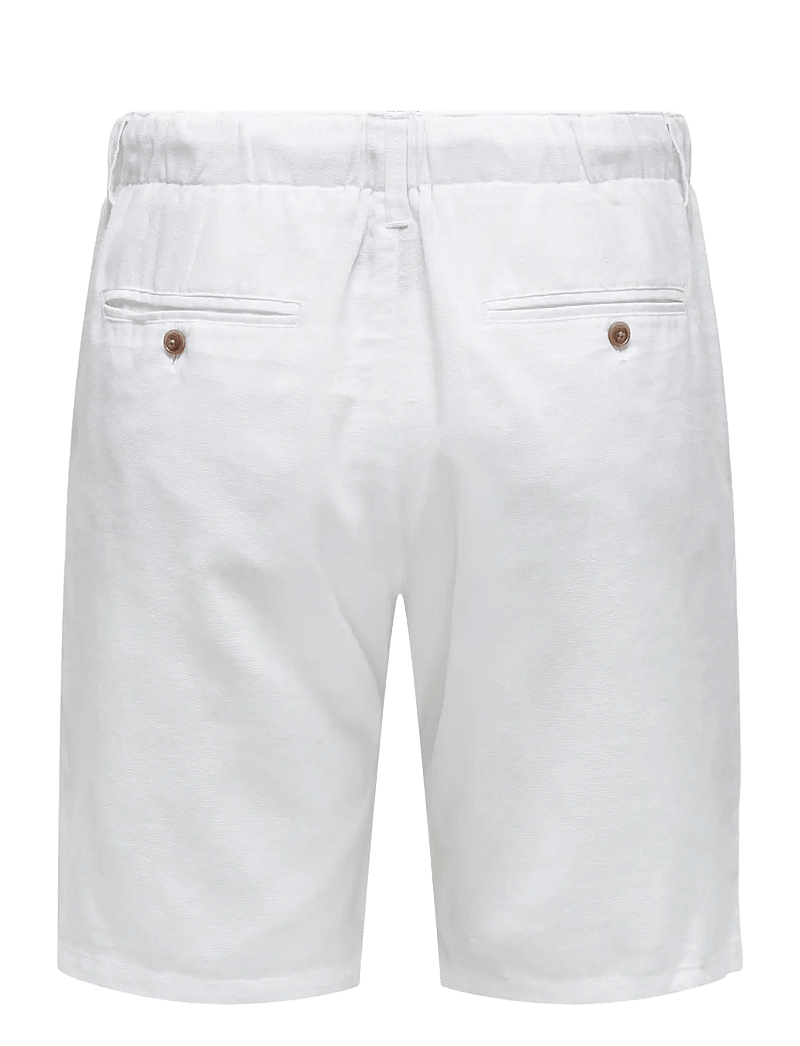ONLY & SONS - ONSLEO LINEN MIX 0048 SHORTS - linneshorts - white - 1