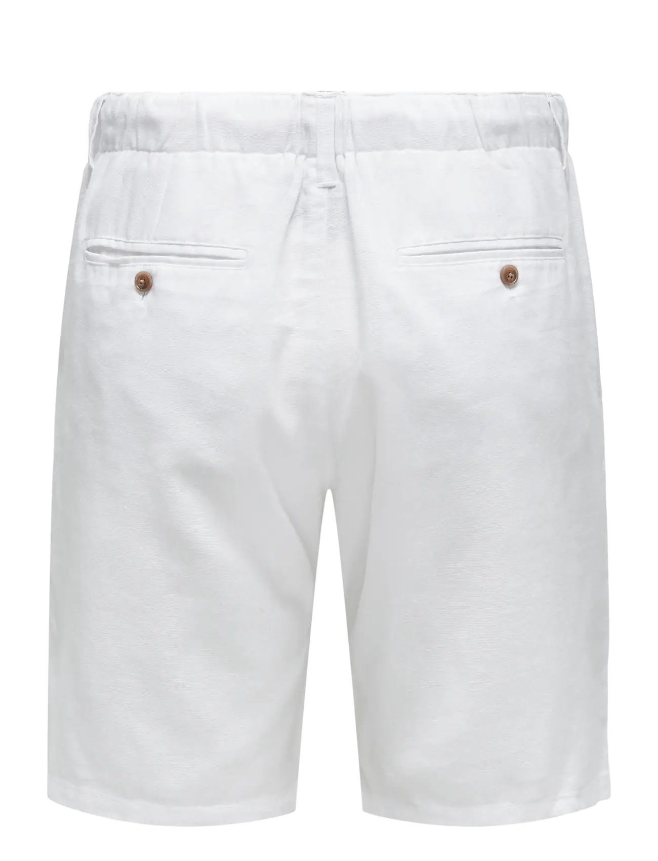ONLY & SONS - ONSLEO LINEN MIX 0048 SHORTS - linen shorts - white - 1