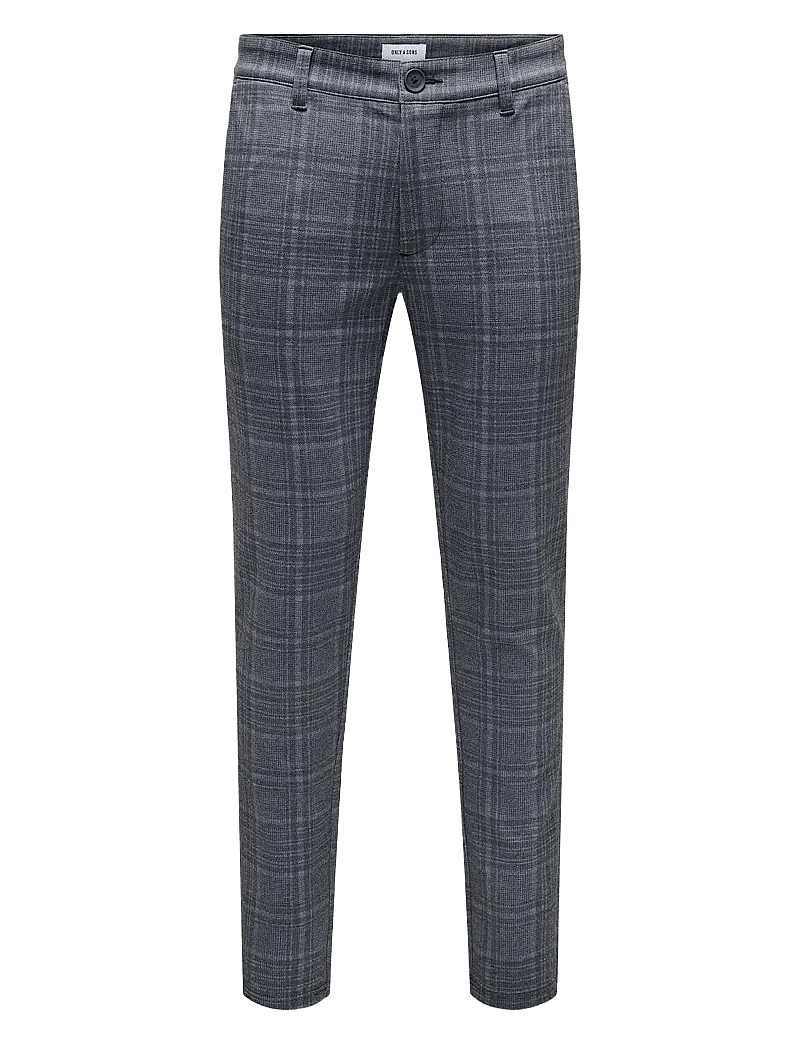 ONLY & SONS - ONSMARK CHECK 020923 PANT - casual byxor - dress blues - 0