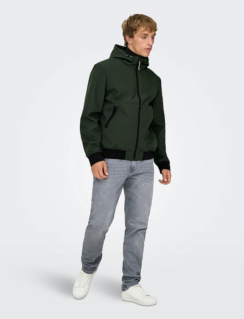 ONLY & SONS - ONSBOWIE SOFTSHELL BOMBER NOOS - frühlingsjacken - peat - 4