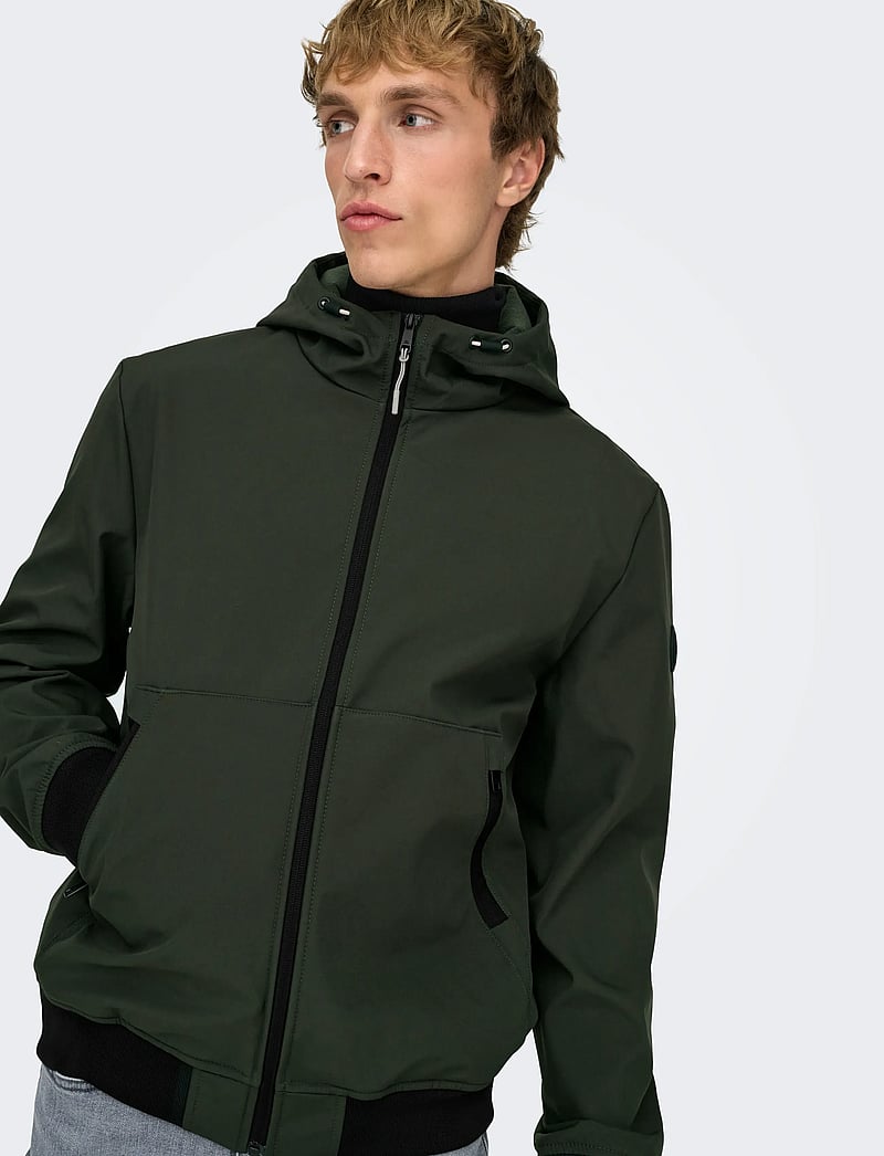 ONLY & SONS - ONSBOWIE SOFTSHELL BOMBER NOOS - frühlingsjacken - peat - 5