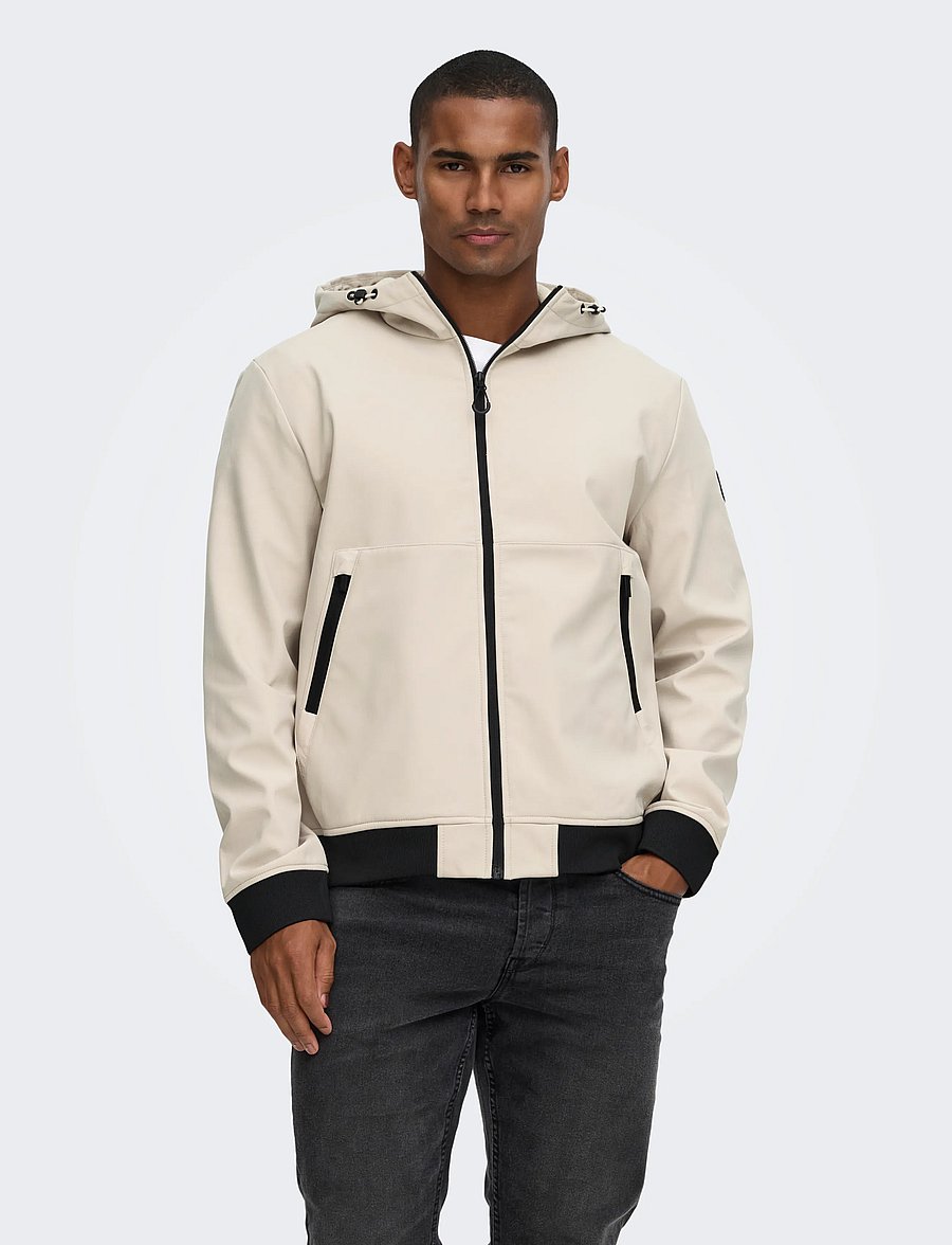 ONLY & SONS - ONSBOWIE SOFTSHELL BOMBER NOOS - frühlingsjacken - silver lining - 0