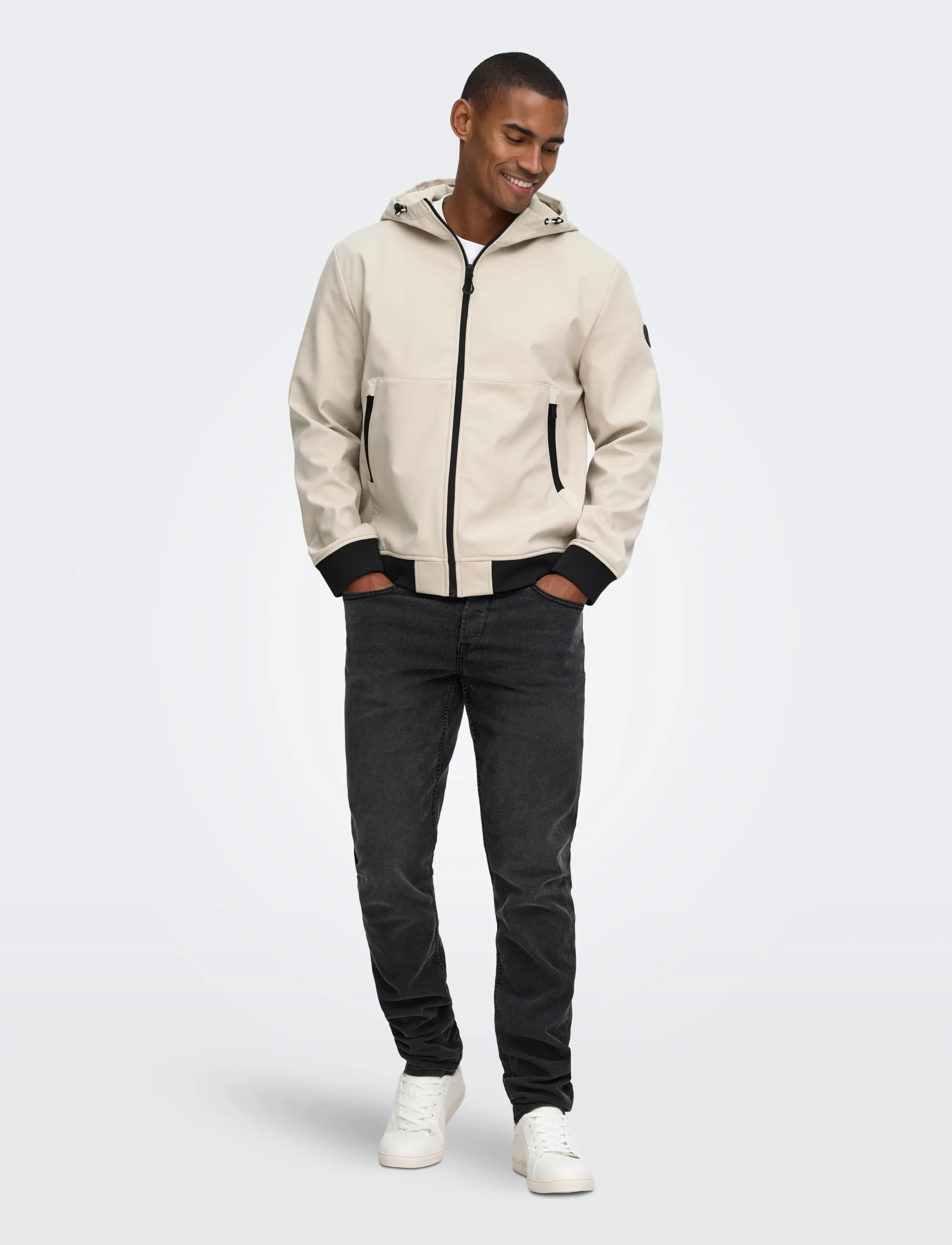 ONLY & SONS - ONSBOWIE SOFTSHELL BOMBER NOOS - frühlingsjacken - silver lining - 4