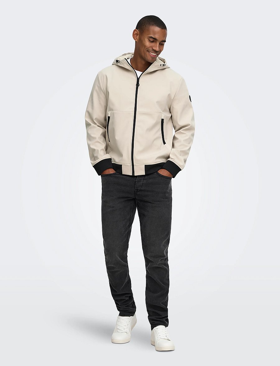 ONLY & SONS - ONSBOWIE SOFTSHELL BOMBER NOOS - frühlingsjacken - silver lining - 4
