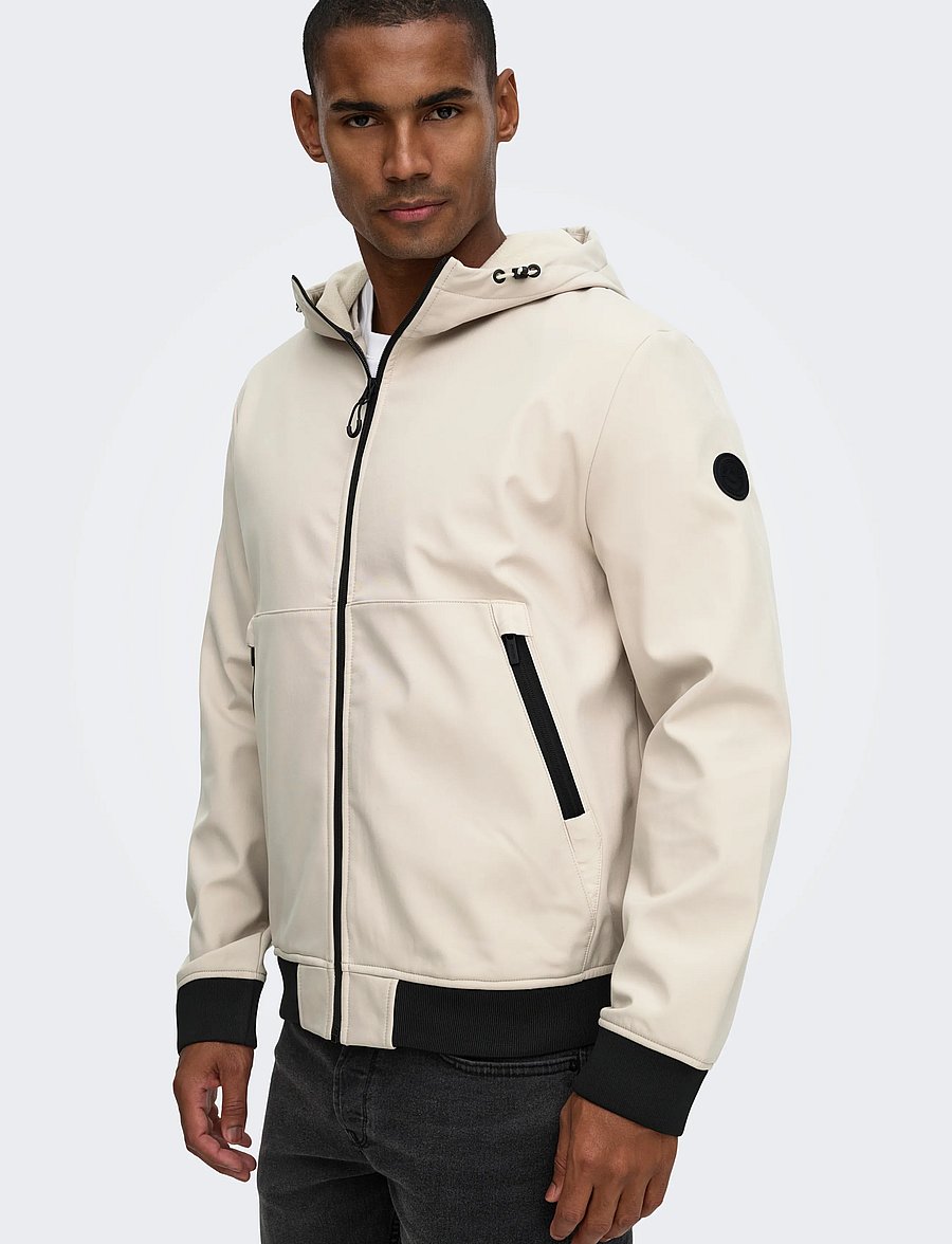ONLY & SONS - ONSBOWIE SOFTSHELL BOMBER NOOS - frühlingsjacken - silver lining - 5