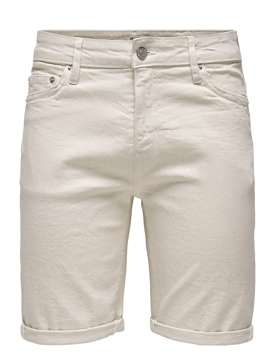ONLY & SONS - ONSPLY ECRU 9296 AZG DNM SHORTS - short en jean - ecru - 1