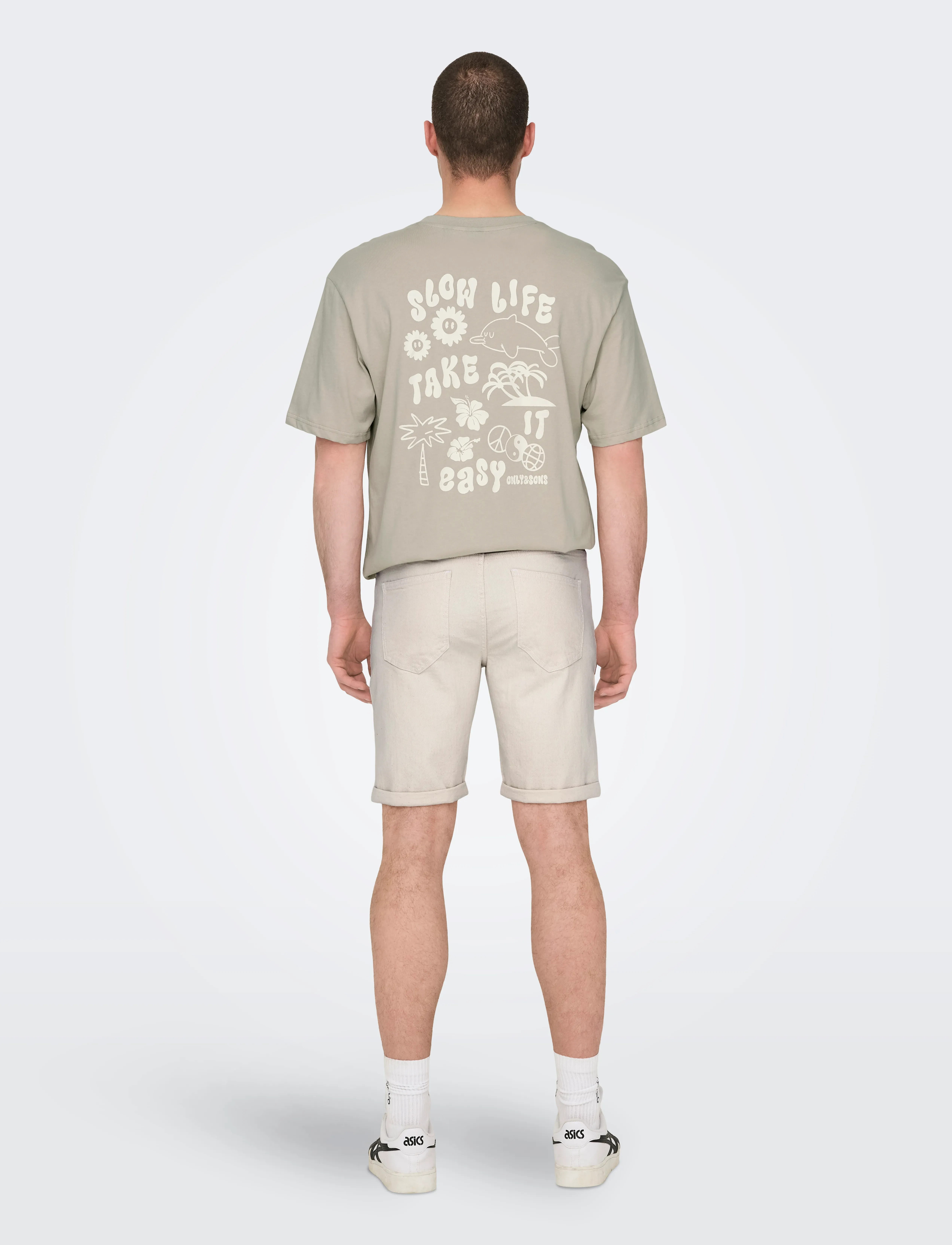 ONLY & SONS - ONSPLY ECRU 9296 AZG DNM SHORTS - džinsiniai šortai - ecru - 3