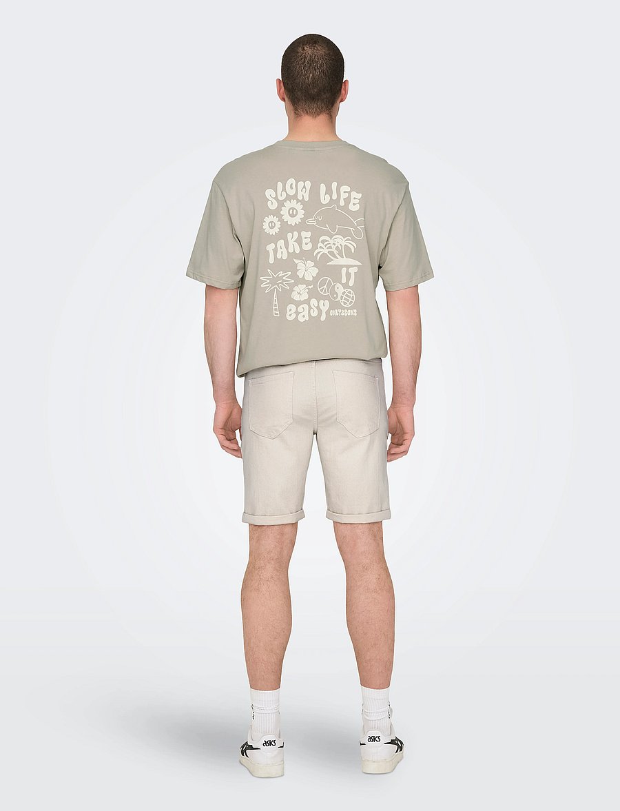 ONLY & SONS - ONSPLY ECRU 9296 AZG DNM SHORTS - short en jean - ecru - 3