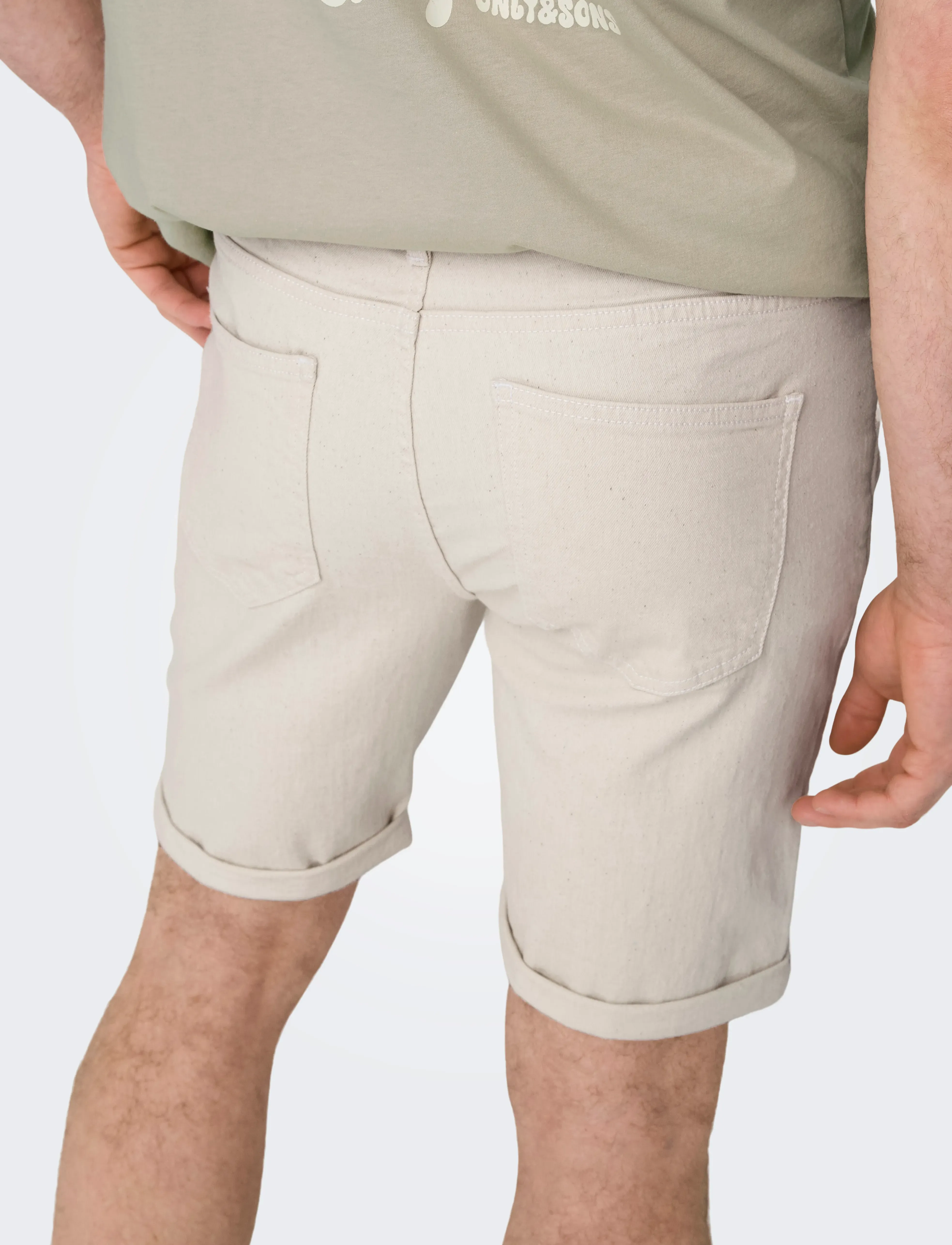 ONLY & SONS - ONSPLY ECRU 9296 AZG DNM SHORTS - džinsiniai šortai - ecru - 5