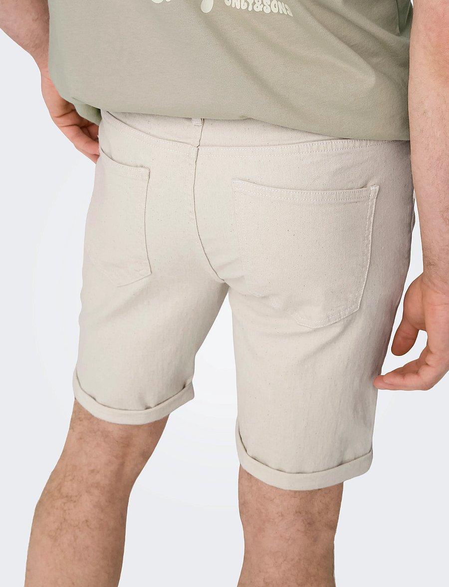 ONLY & SONS - ONSPLY ECRU 9296 AZG DNM SHORTS - short en jean - ecru - 5