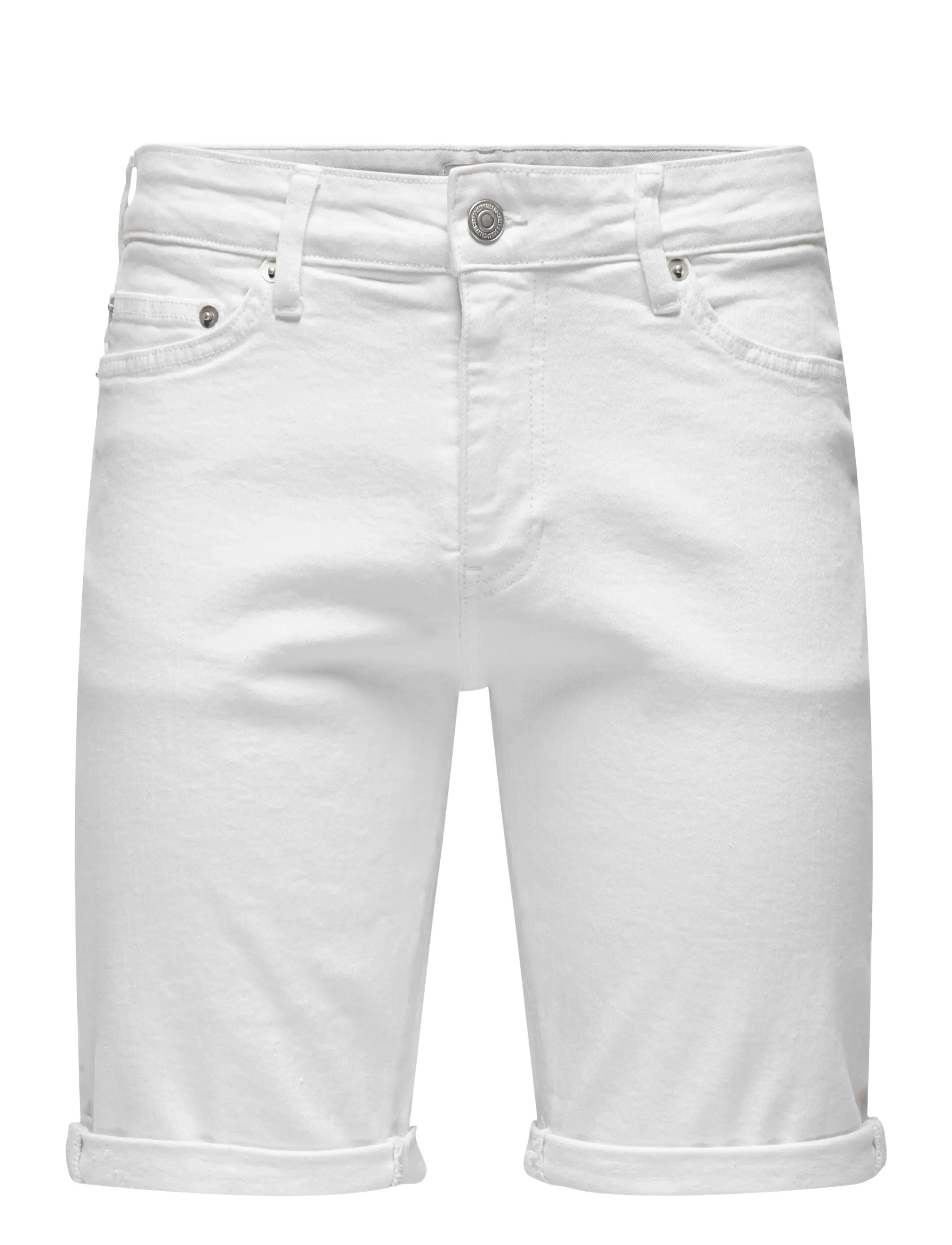 ONLY & SONS ONSPLY WHITE 9297 AZG DNM SHORTS - Shorts - WHITE / white