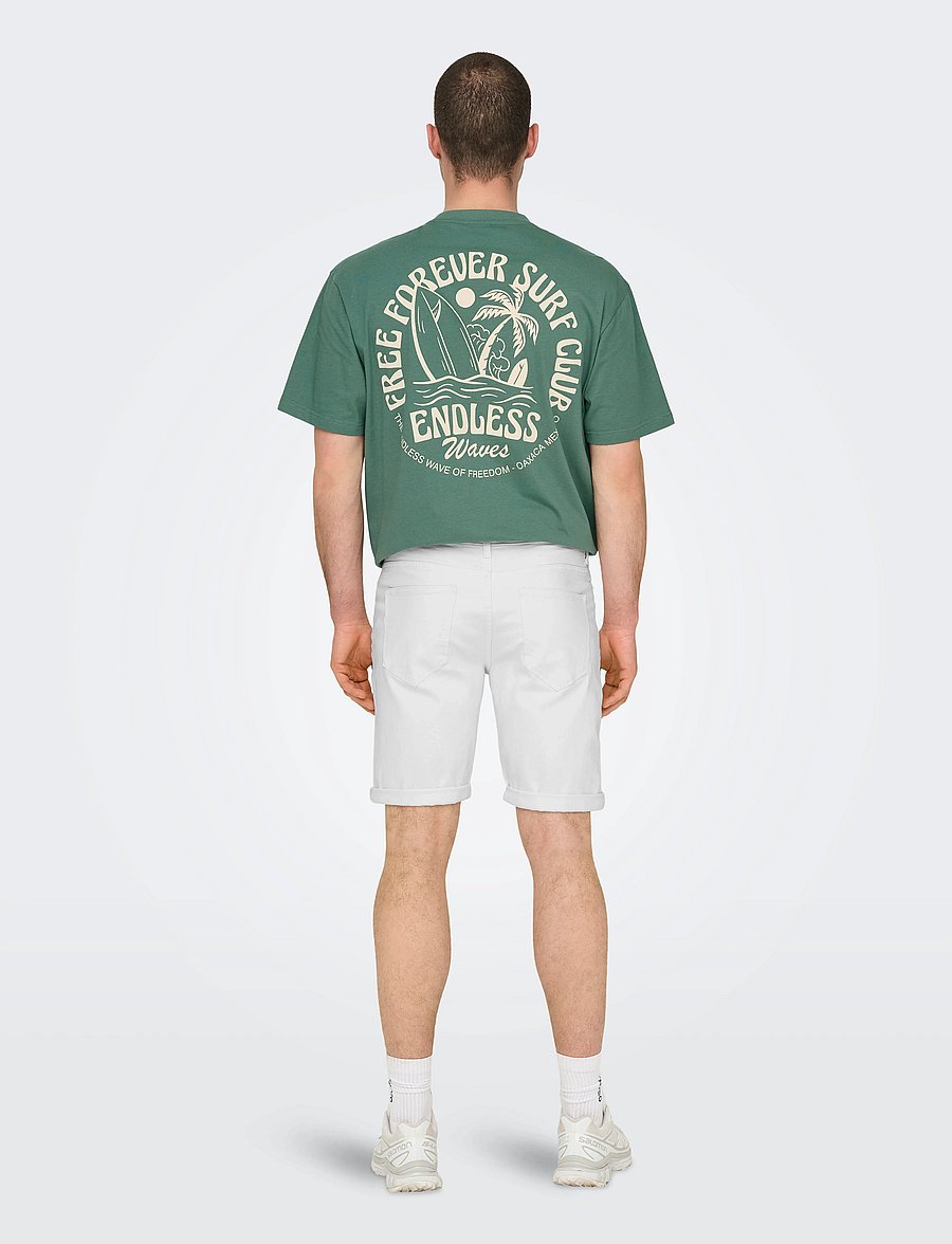 ONLY & SONS - ONSPLY WHITE 9297 AZG DNM SHORTS - short en jean - white - 3