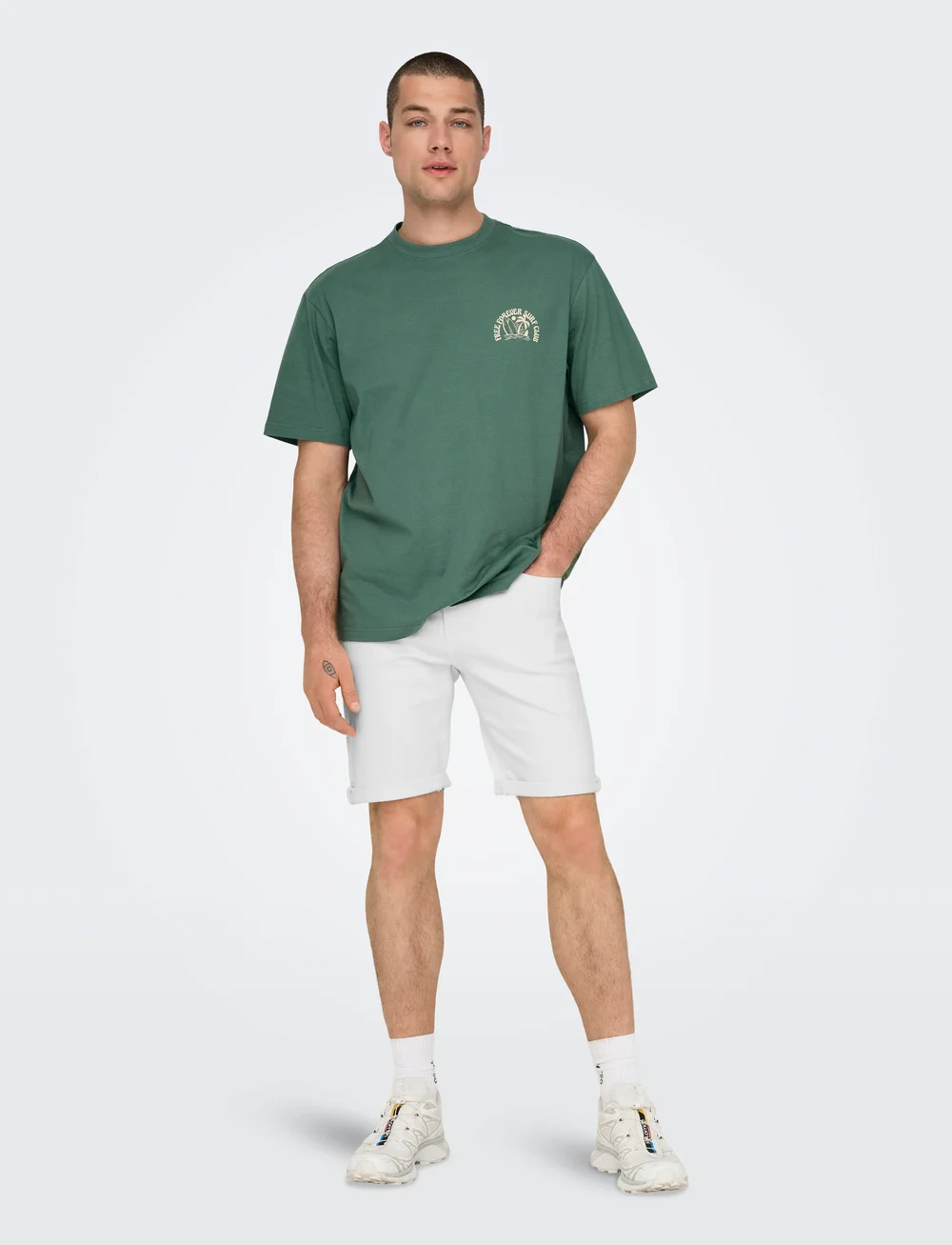 ONLY & SONS - ONSPLY WHITE 9297 AZG DNM SHORTS NOOS - jorts - white - 4