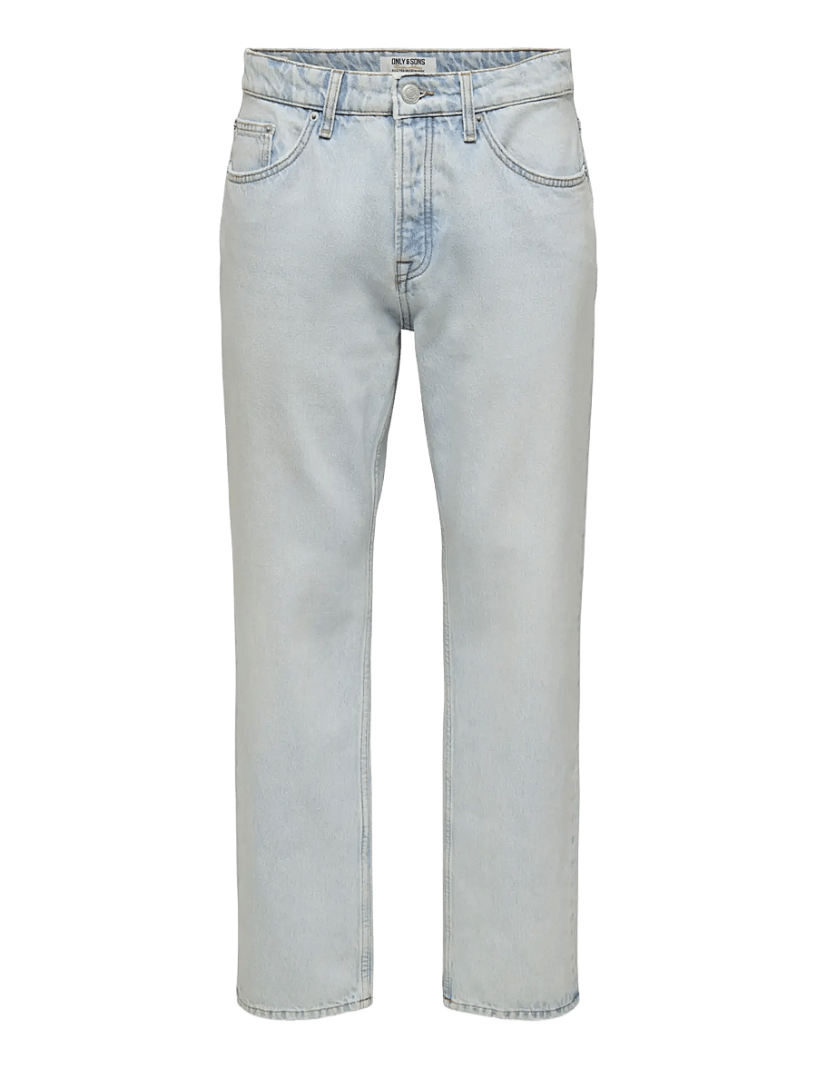 ONLY & SONS - ONSEDGE STRAIGHT LB 9393 DOT DNM NOOS - tavalised teksad - light blue bleached denim - 1