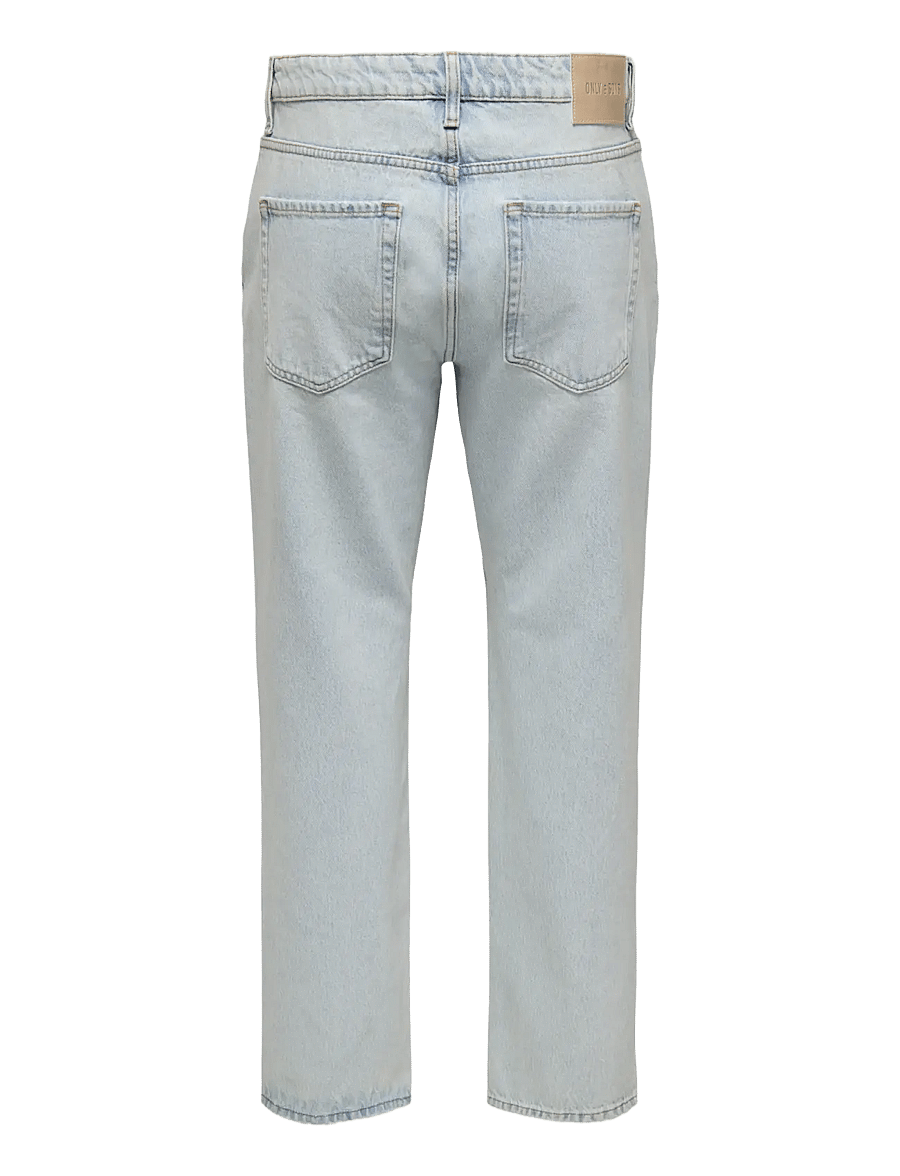 ONLY & SONS - ONSEDGE STRAIGHT LB 9393 DOT DNM NOOS - tavalised teksad - light blue bleached denim - 2