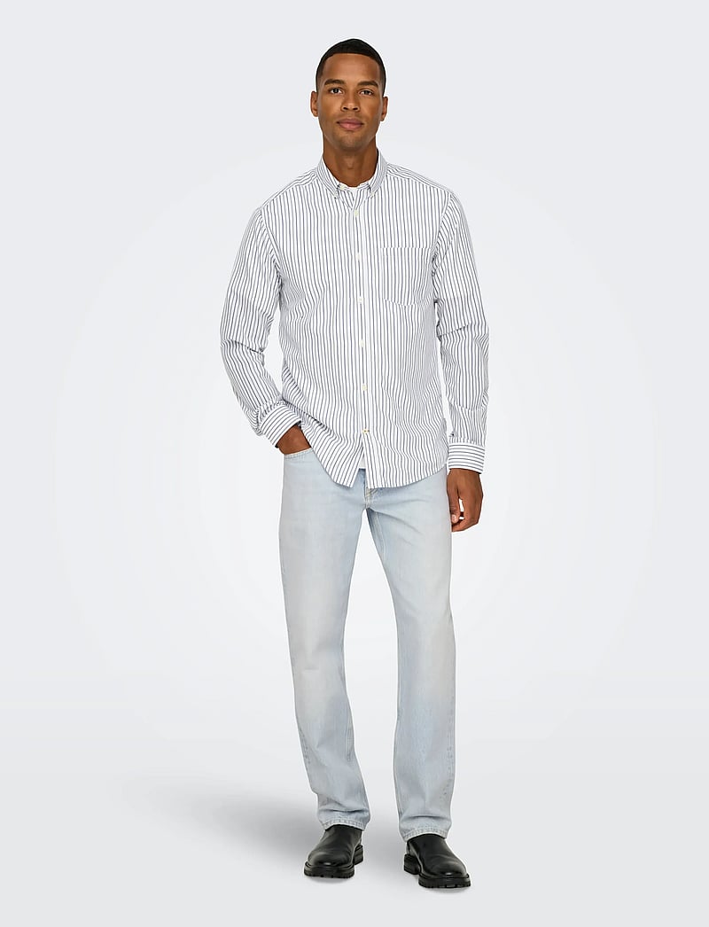 ONLY & SONS - ONSEDGE STRAIGHT LB 9393 DOT DNM NOOS - regular jeans - light blue bleached denim - 5