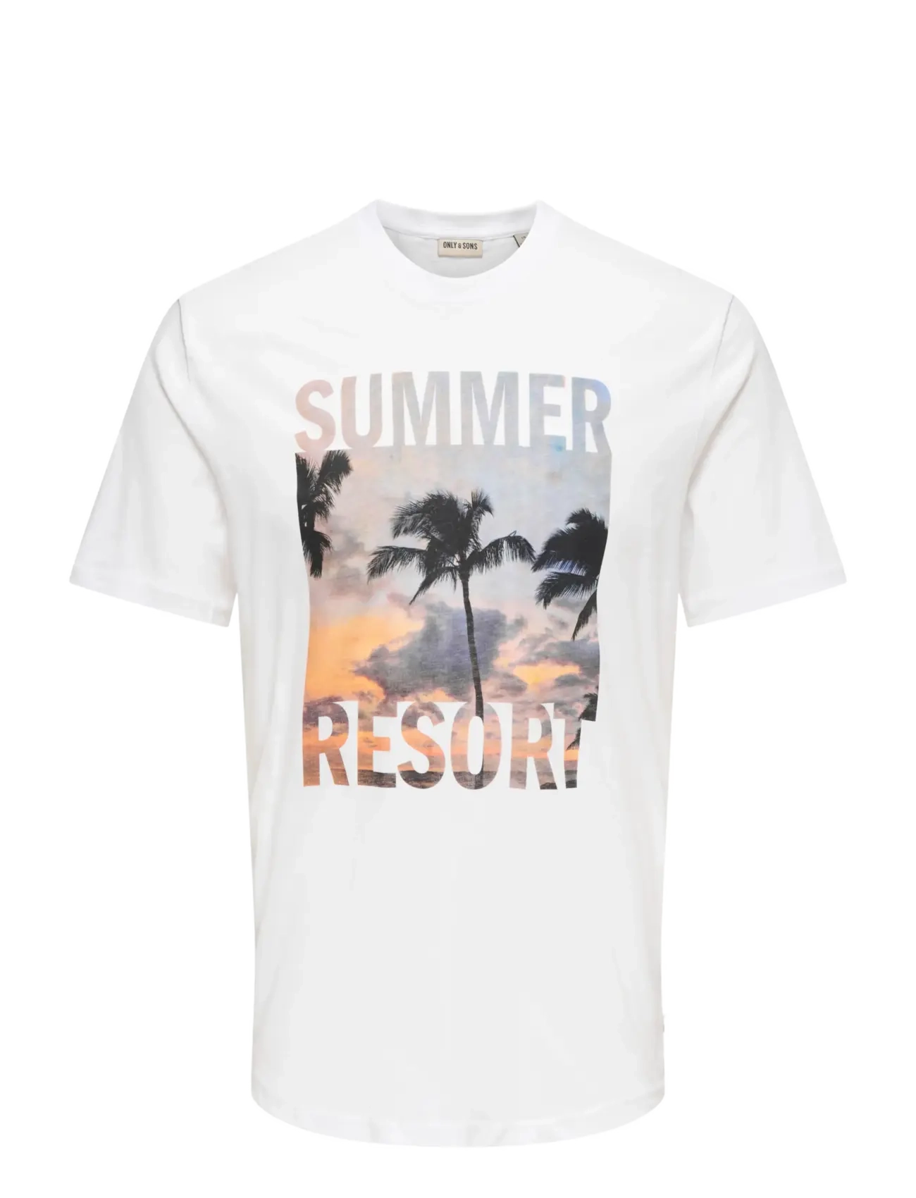 ONLY & SONS Onsmagdy Life Reg Photoprint Ss Tee, S, T-shirts, Weiß - Short-sleeved, Männerswear