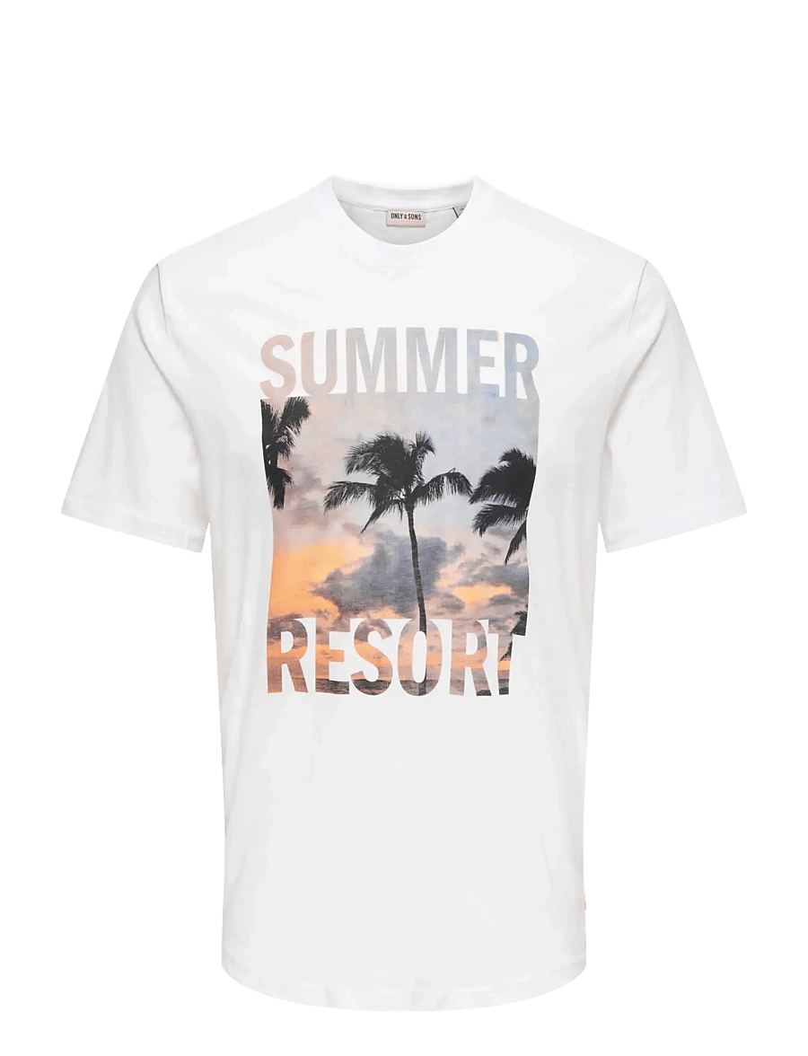 ONLY & SONS - ONSMAGDY LIFE REG PHOTOPRINT SS TEE - lühikeste varrukatega t-särgid - bright white - 0