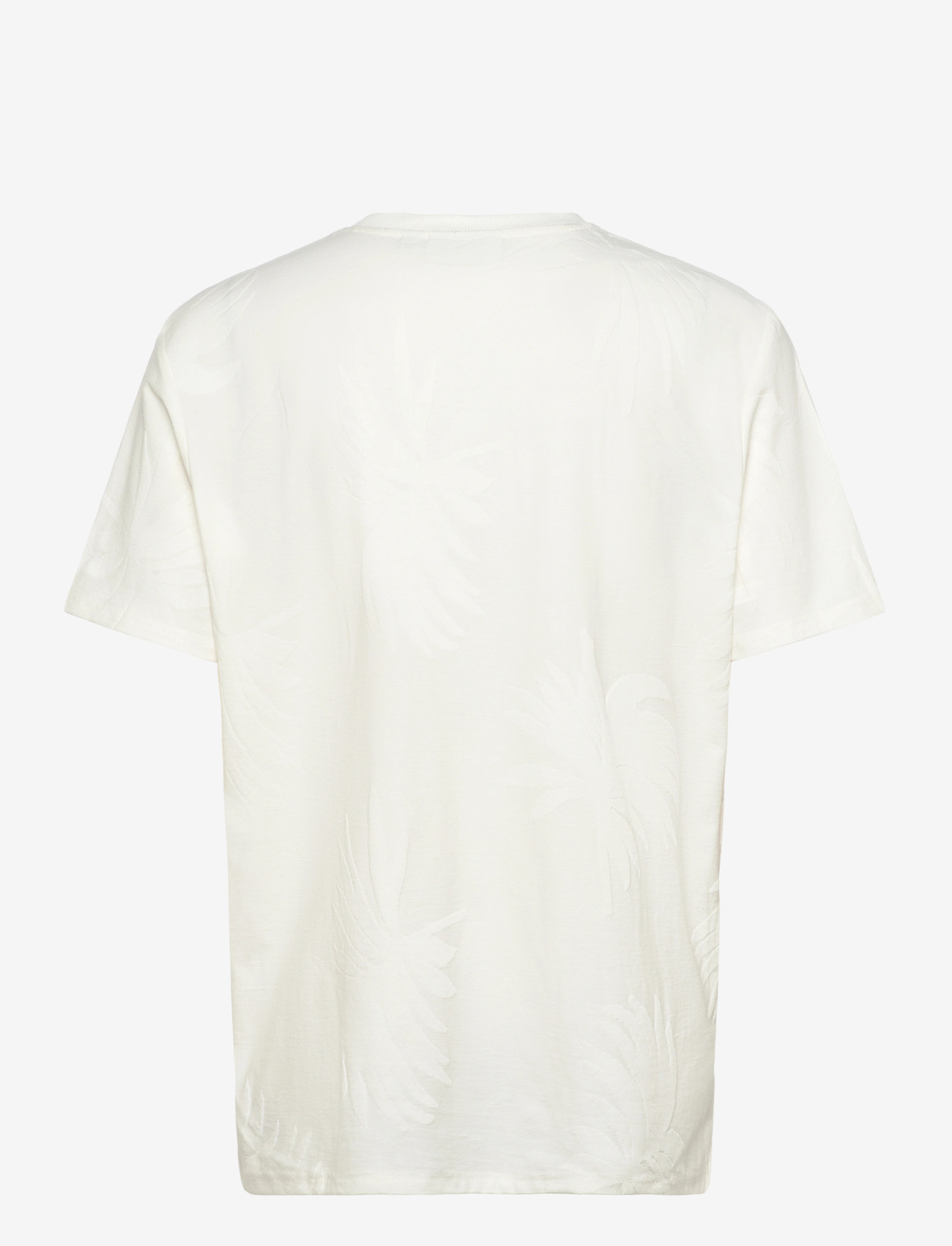 ONLY & SONS - ONSMARCO LIFE REG PALM JACQUARD SS TEE - kortærmede t-shirts - cloud dancer - 1