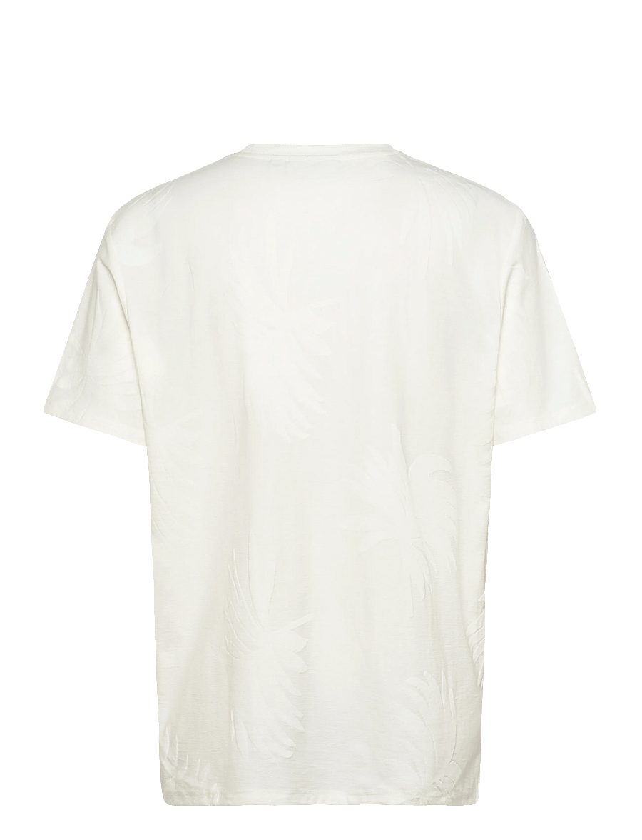 ONLY & SONS - ONSMARCO LIFE REG PALM JACQUARD SS TEE - kurzärmelige t-shirts - cloud dancer - 1