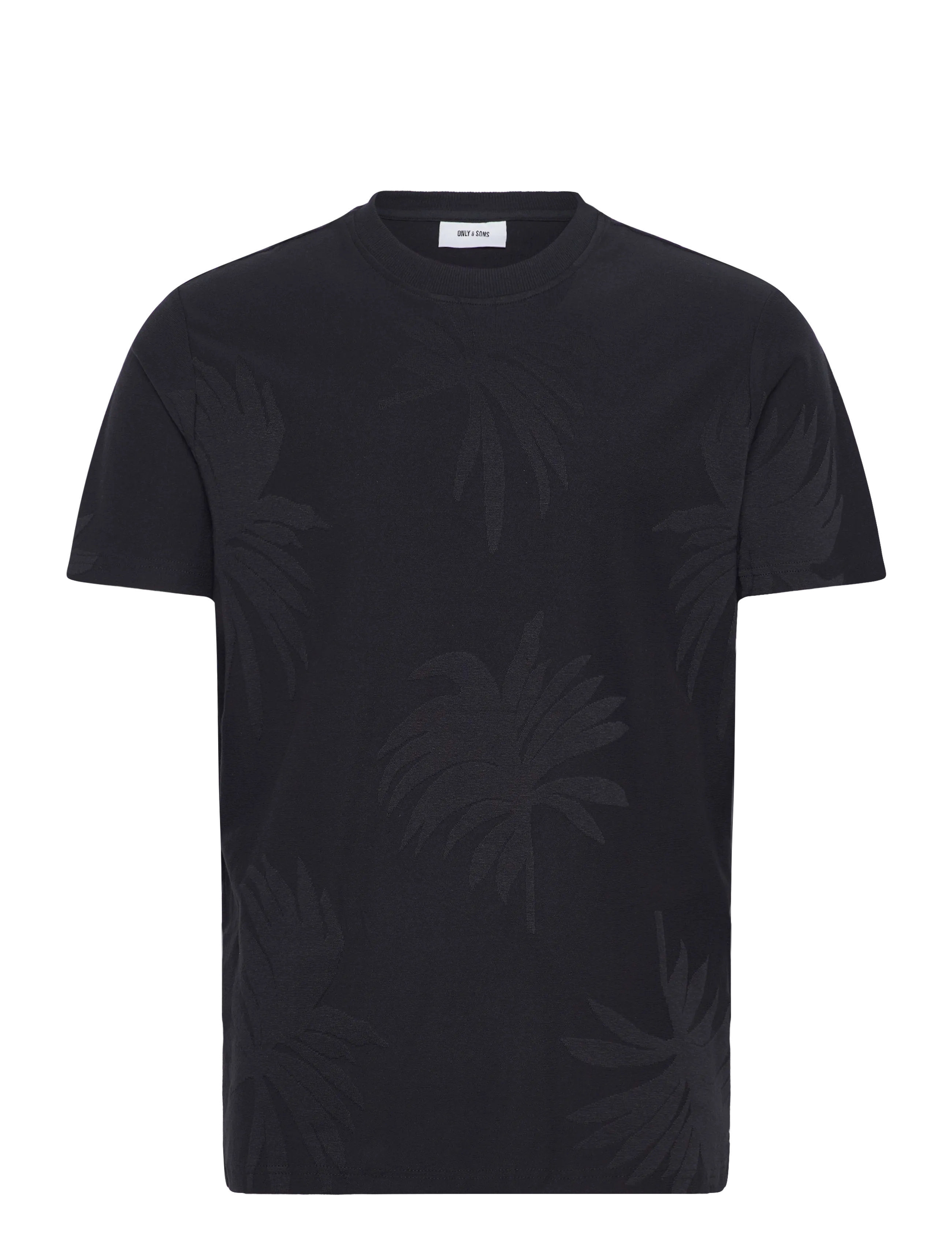 ONLY & SONS Onsmarco Life Reg Palm Jacquard Ss Tee, Mænd, Palme Jacquard T-Shirt, Navy, Str: M