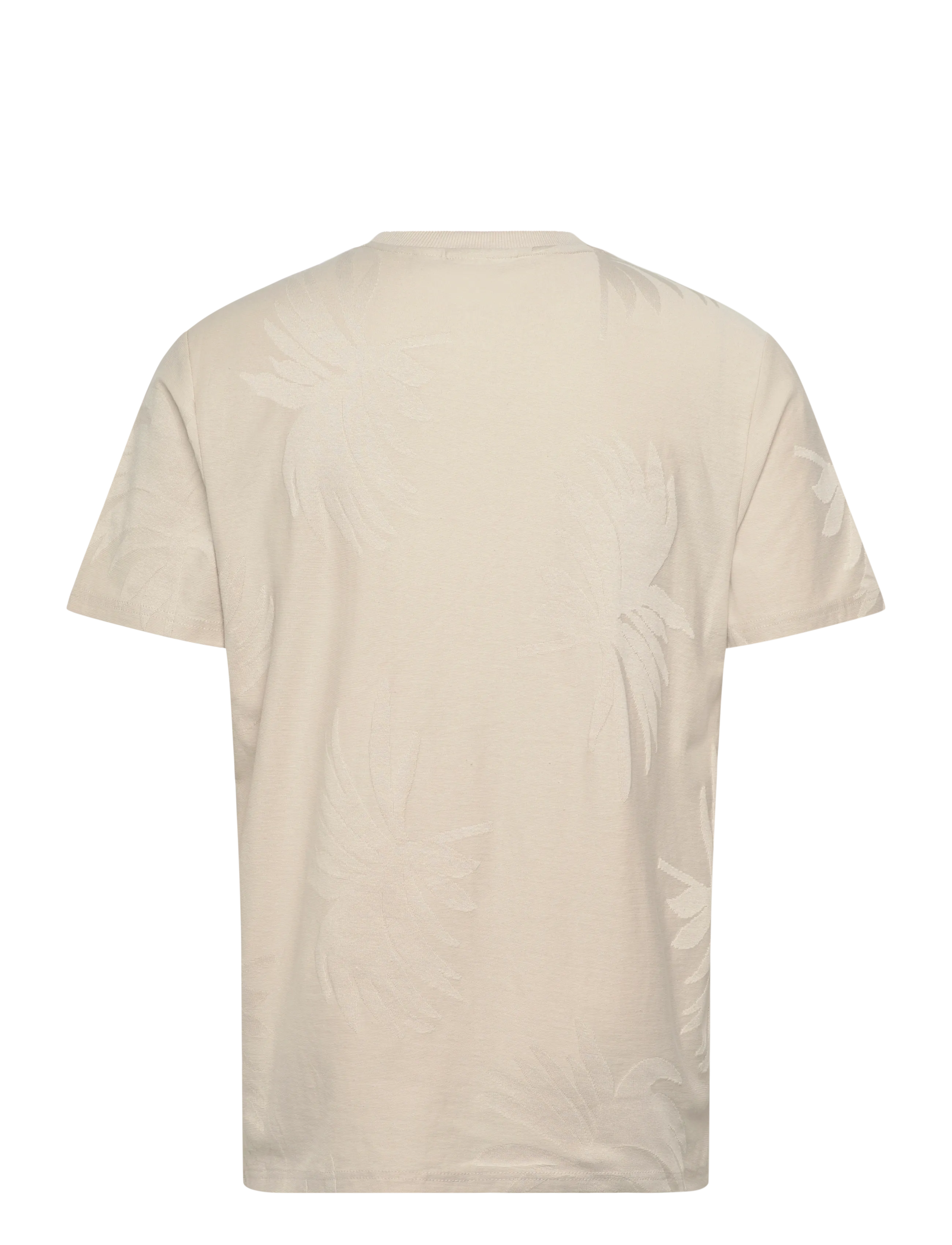 ONLY & SONS - ONSMARCO LIFE REG PALM JACQUARD SS TEE - short-sleeved t-shirts - silver lining - 1