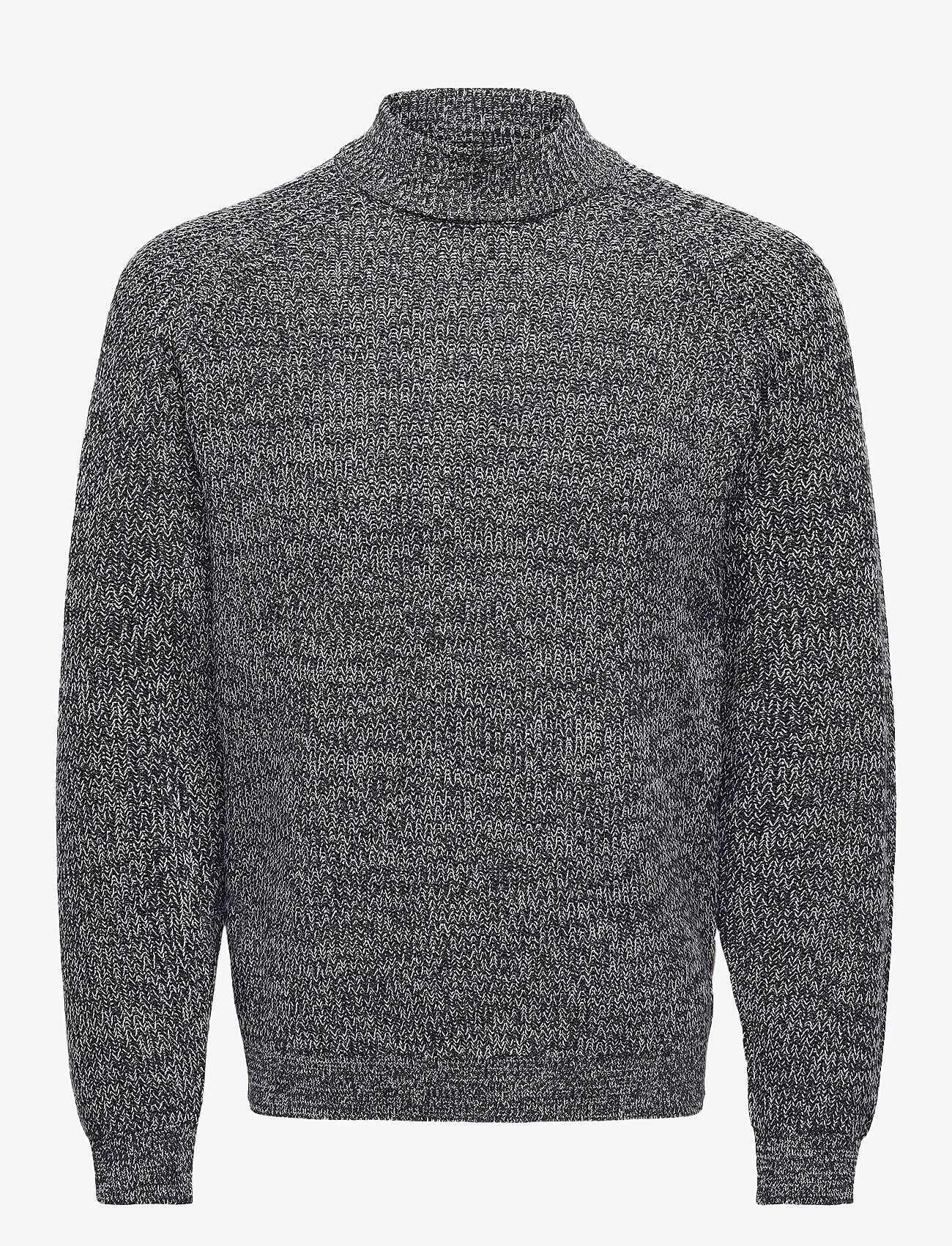 ONLY & SONS - ONSFELIP LIFE REG 5 TWIST HIGH NECK KNIT - navy blazer - 0