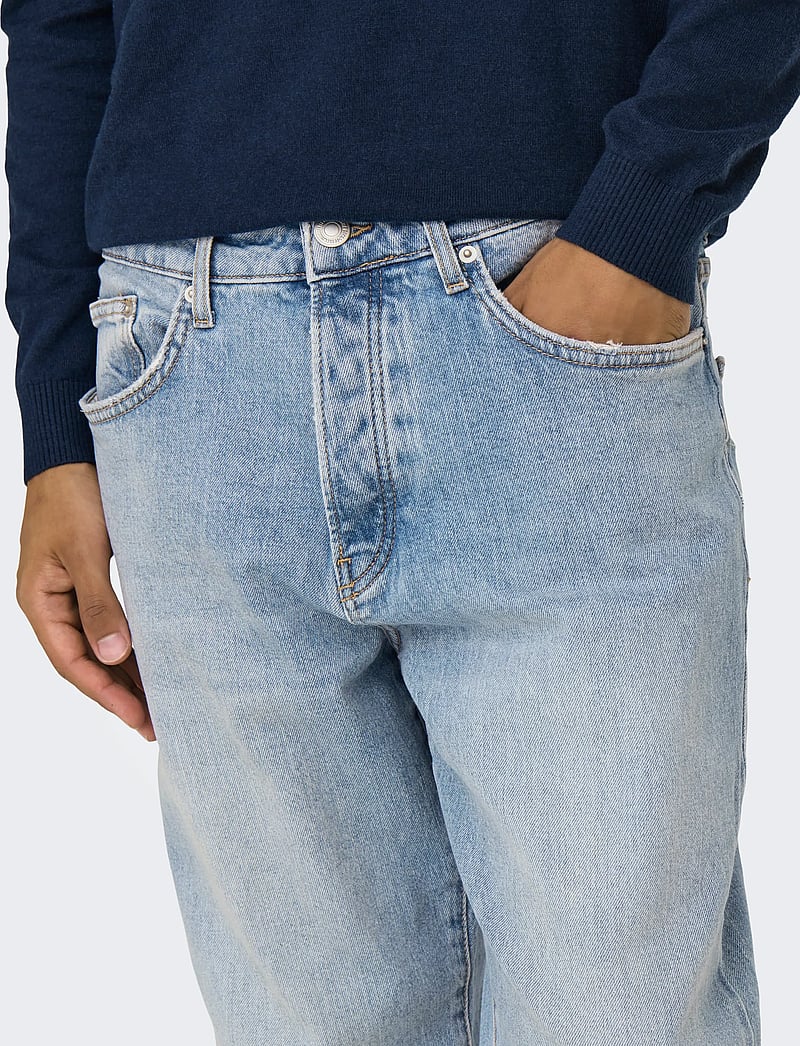 ONLY & SONS - ONSYOKE TAPERED LB 9684 DOT DNM NOOS - tapered jeans - light blue denim - 4