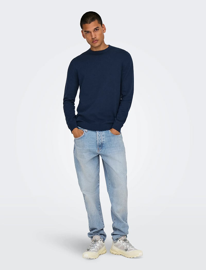 ONLY & SONS - ONSYOKE TAPERED LB 9684 DOT DNM NOOS - tapered jeans - light blue denim - 5